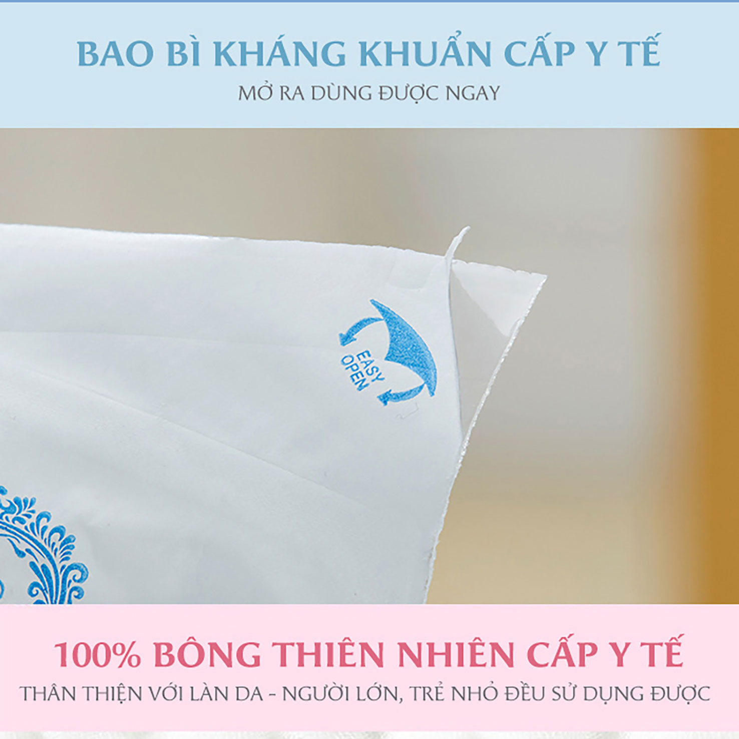 Mô tả Khăn lau mặt L'Ange chất liệu vải bông 9 lớp 22x22cm cho bé (set 3 cái) - 3