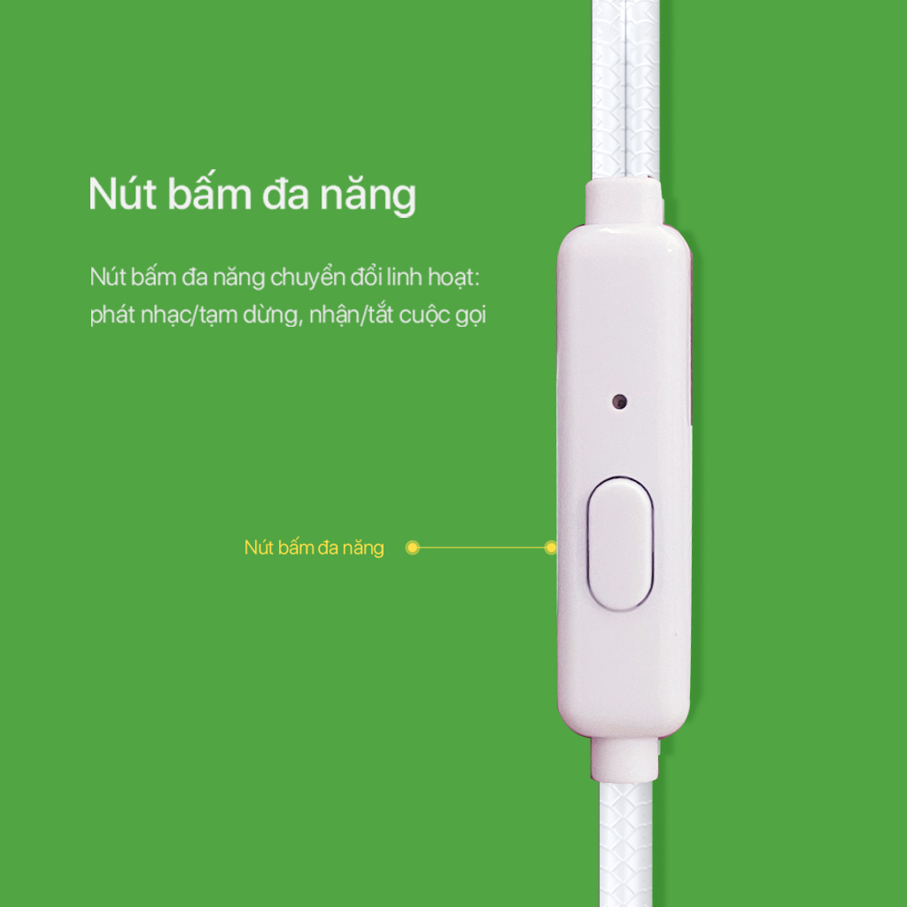 Mô tả Tai Nghe Có Dây ROBOT RE101S Nghe Nhạc Đàm Thoại Cổng Kết Nối 3.5mm - Dây Chống Rối - 1