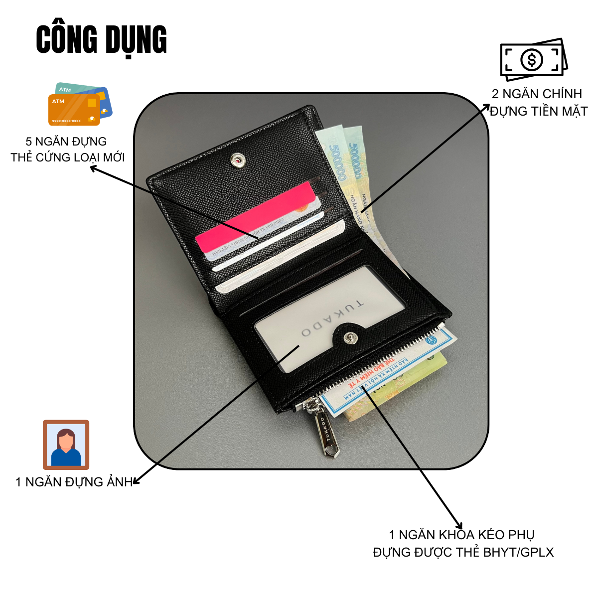 Ví Nữ TUKADO TK08 Nhiều Ngăn
