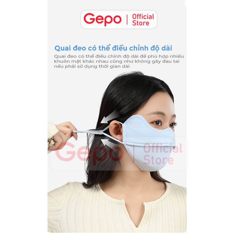 Mô tả Khẩu trang vải 2 lớp ENAIDE chất liệu lụa băng mềm mịn chống nắng chống tia UV UPF 50+ tặng kèm thẻ test UV - 6