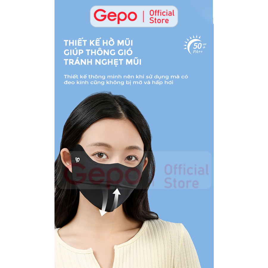 Mô tả Khẩu trang vải 2 lớp ENAIDE chất liệu lụa băng mềm mịn chống nắng chống tia UV UPF 50+ tặng kèm thẻ test UV - 11