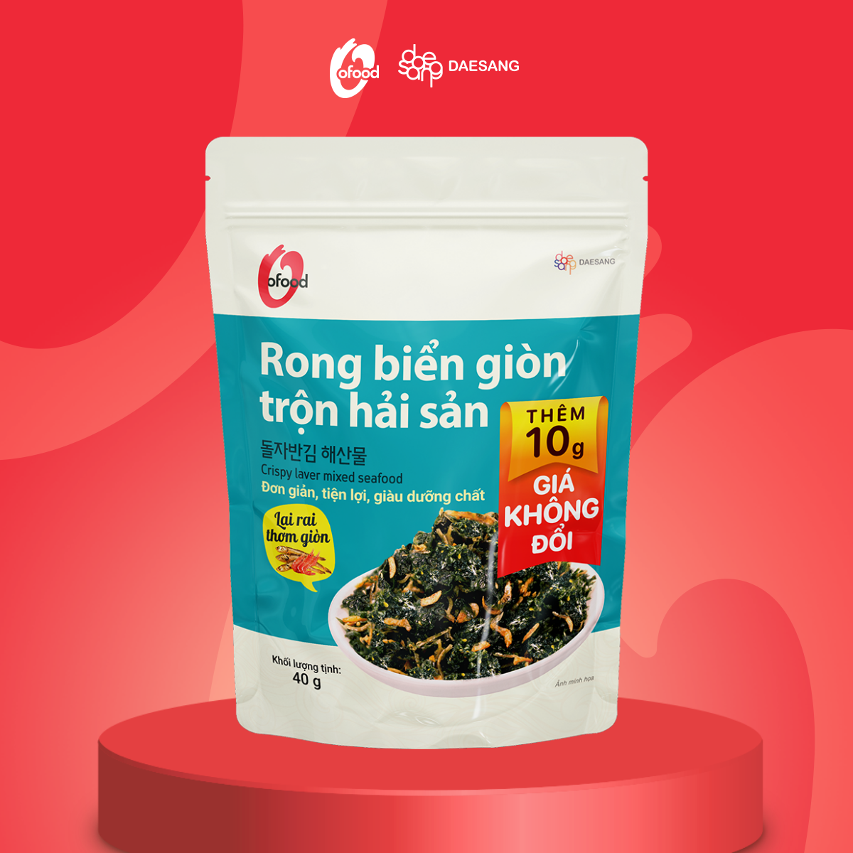 Mô tả Rong biển giòn trộn khô gà, hải sản, hạt óc chó hạnh nhân O'Food - 3