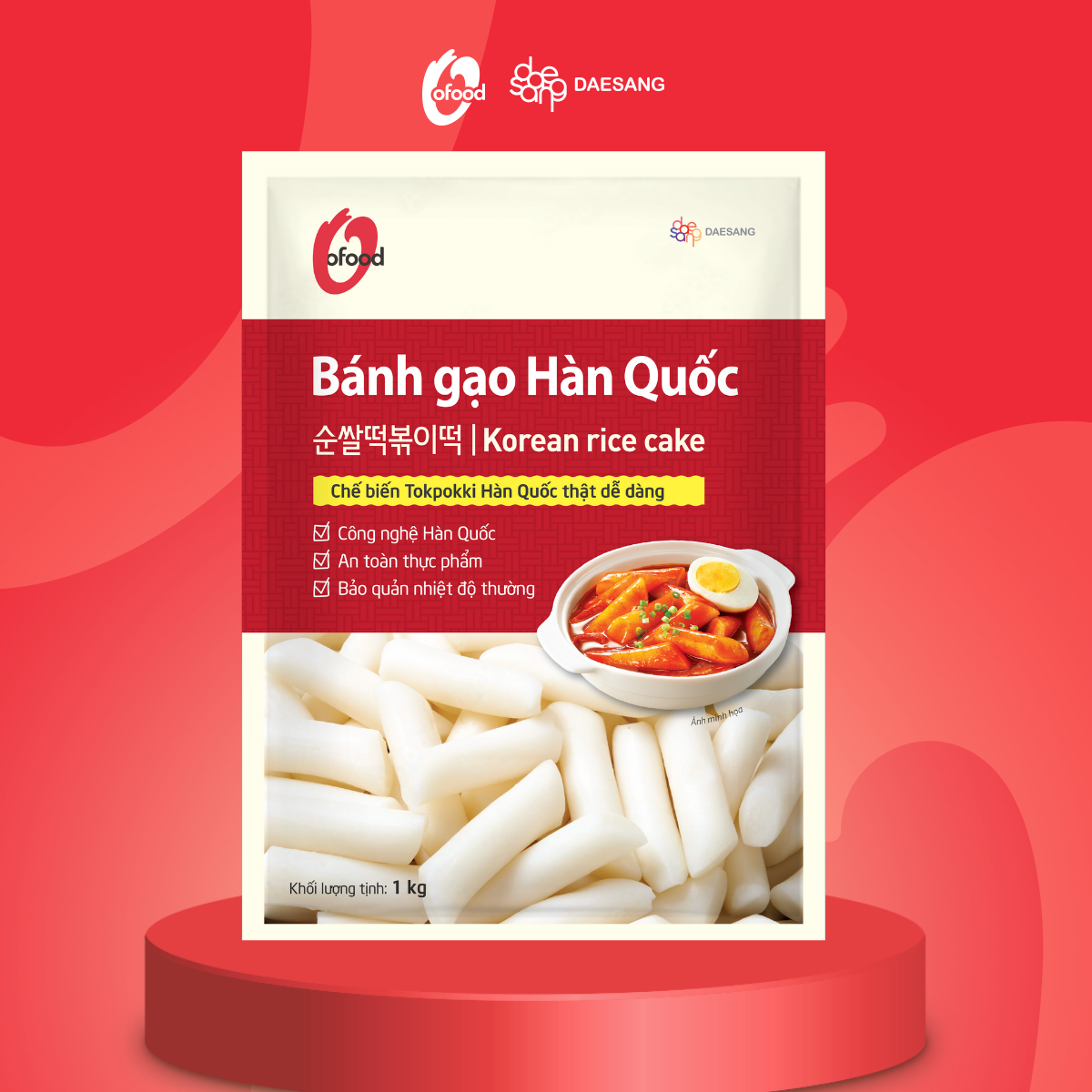 Mô tả Bánh gạo Hàn Quốc O'Food, 100% làm từ gạo cao cấp, dẻo, dai, thơm, ngon - 1