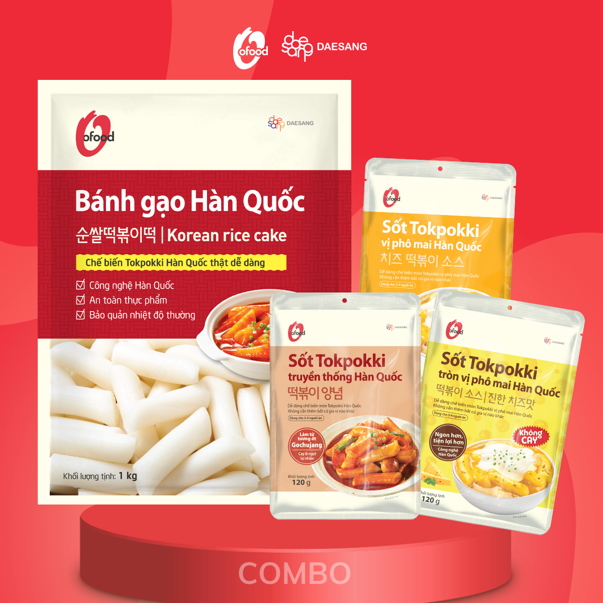 Mô tả COMBO bánh gạo 1kg và 3 gói sốt tokbokki 120g - 1