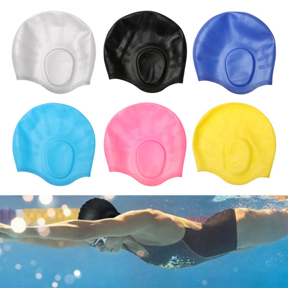 Mô tả Combo Mũ Bơi Silicone Bịt Tai + Kính Bơi Bịt Tai Chống UV Cùng Màu, Mũ Bơi Bịt Tai silicon Kính Bơi Bịt Tai Hãng Amalife - 11