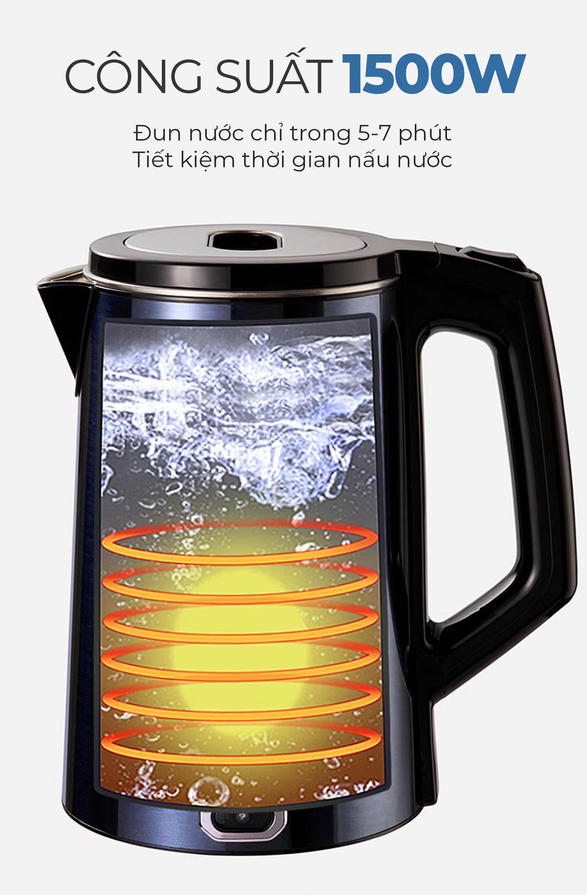 Mô tả Bình Đun Siêu Tốc Magic A-071, Inox 304 Nguyên Khối, 1.8L, 1500W, Bảo Hành 12 Tháng - 4