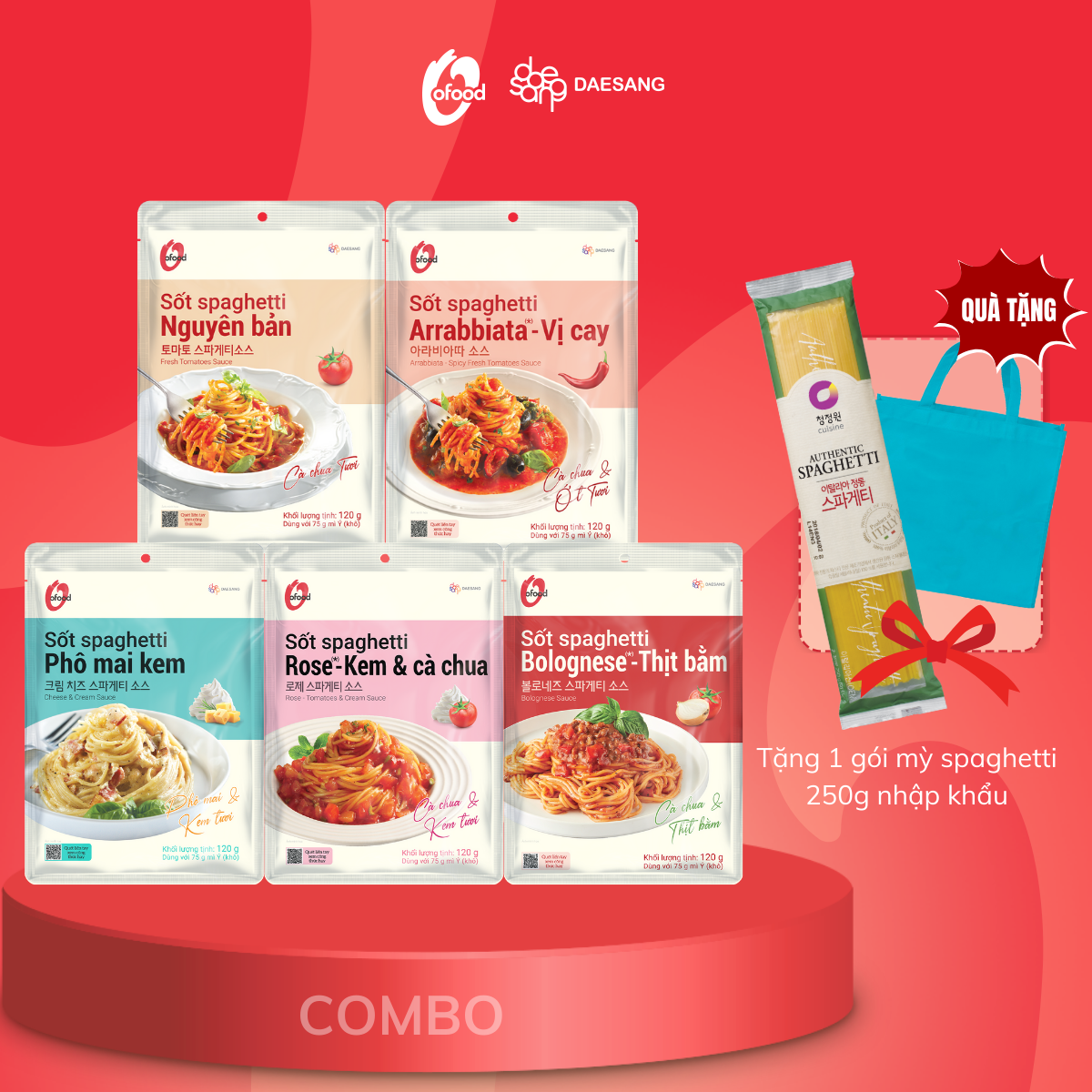 Mô tả Combo 5 gói SpaghettiO'Food mix 5 vị 120g - 1