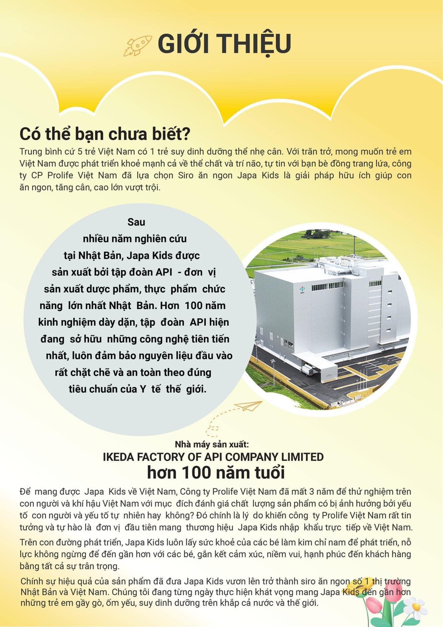 Mô tả Siro JAPA KIDS Chính Hãng Cho Trẻ Biếng Ăn Giúp Trẻ Ăn Ngon Tăng Cân Đều chai 100ml - 6