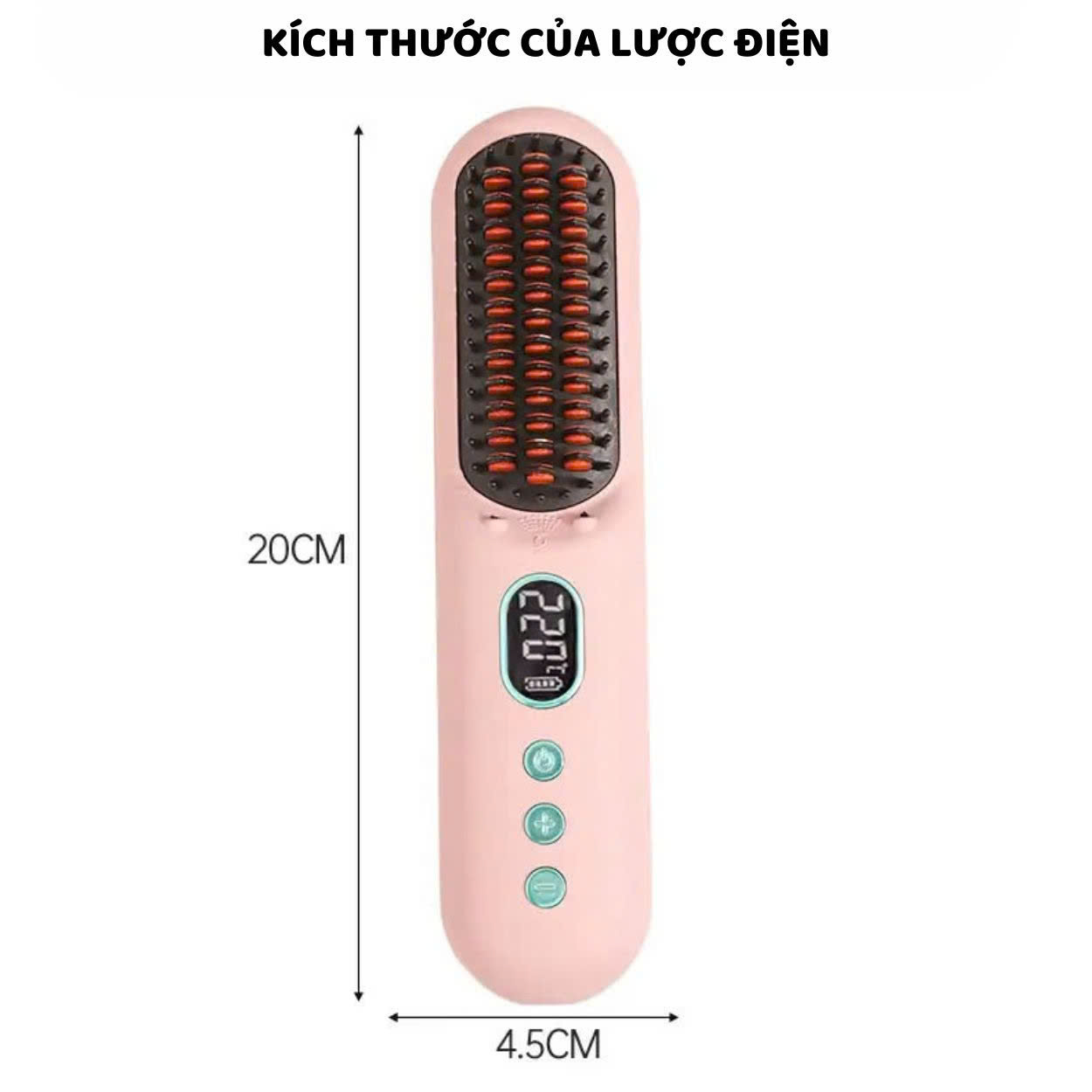 Mô tả Lược điện không dây cao cấp ENZO, công nghệ ion âm, chăm sóc tóc bóng mượt tự nhiên, tạo kiểu đa năng - 10