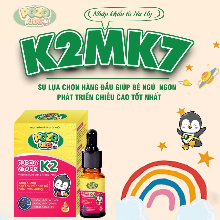 Mô tả Vitamin K2 Pozokids| Tăng Cường Hấp Thu | Phân Bổ Canxi Vào Xương giúp trẻ cao lớn | Dr.Green | - 1