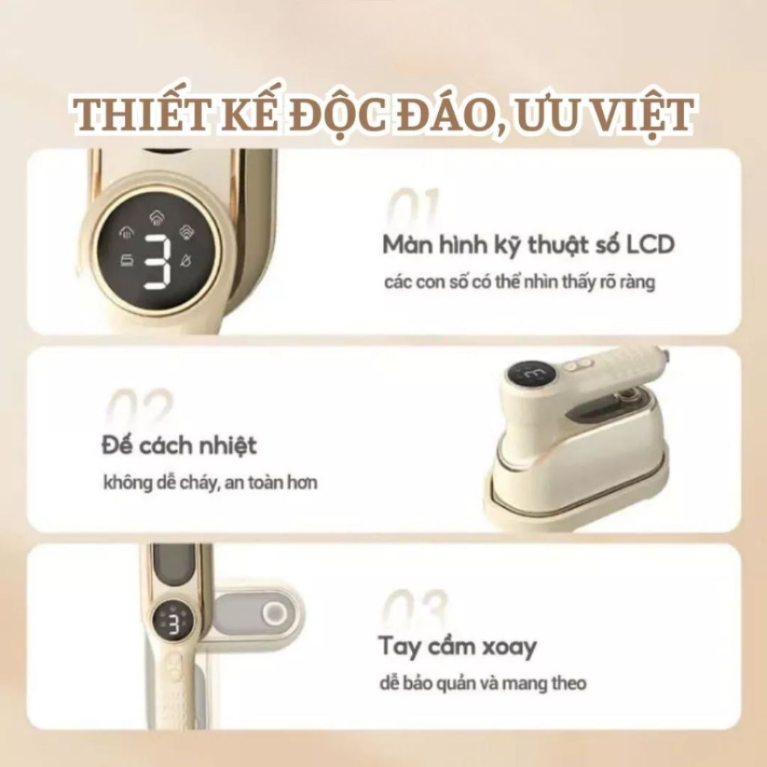 Máy ủi hơi nước cầm tay Zlife/1200W, bàn là hơi nước mini gấp gọn, có ...