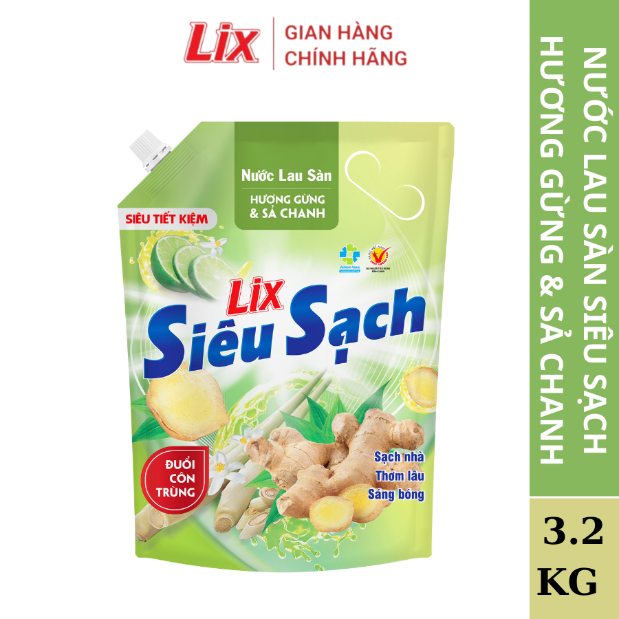 Mô tả Nước lau sàn siêu sạch hương gừng & sả chanh, sạch nhà, thơm lâu đuổi côn trùng, phù hợp với mọi loại sàn Lixco Việt Nam - 3