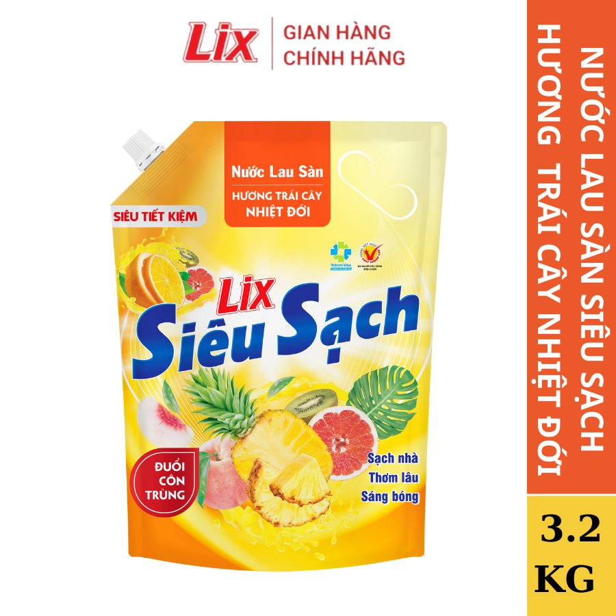 Mô tả Nước lau sàn siêu sạch hương trái cây nhiệt đới, sạch nhà, đuổi côn trùng, phù hợp với mọi loại sàn Lixco Việt Nam - 3