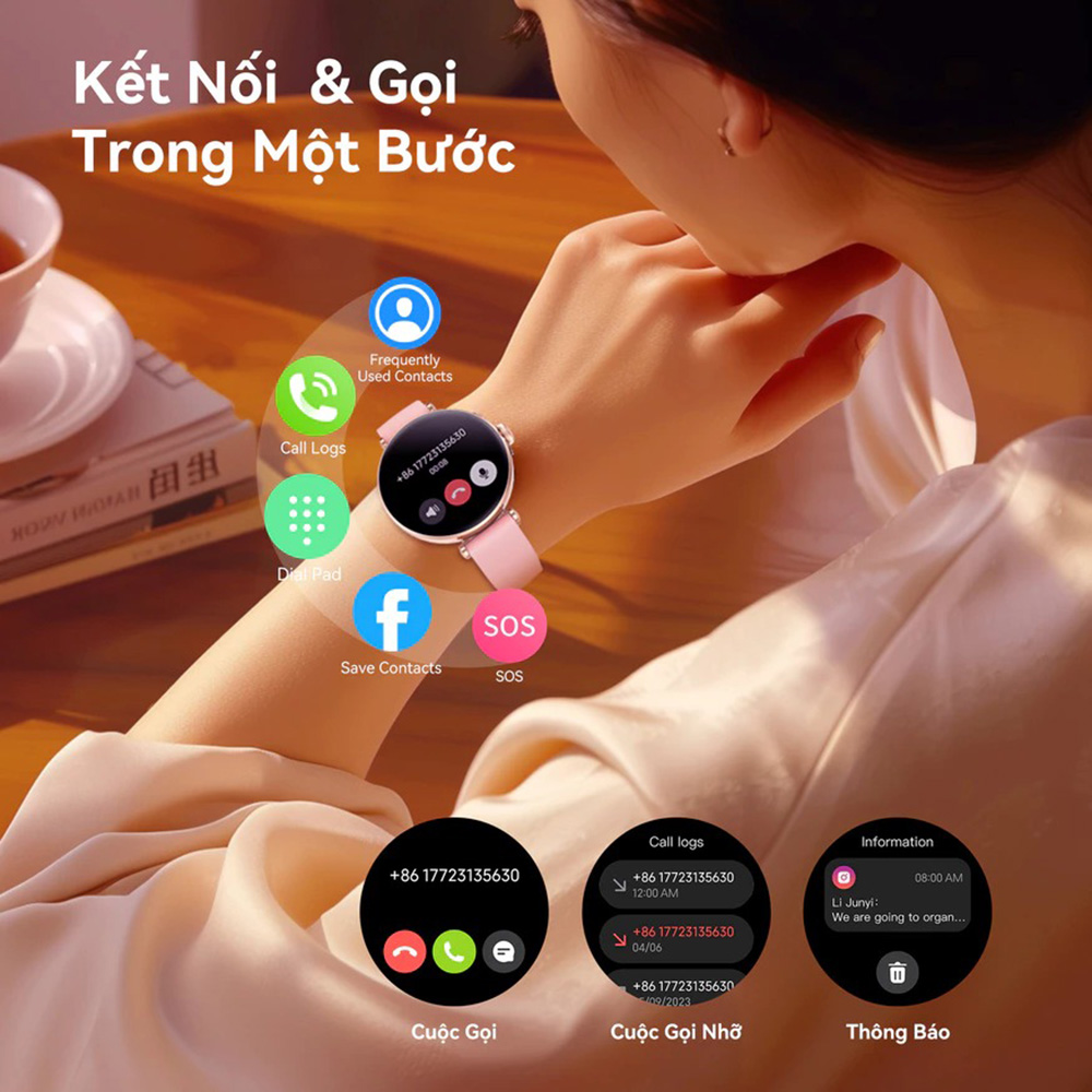 Mô tả Đồng hồ thông minh nữ Kieslect Pura I Nghe gọi bluetooth I AMOLED I Kháng nước - 5