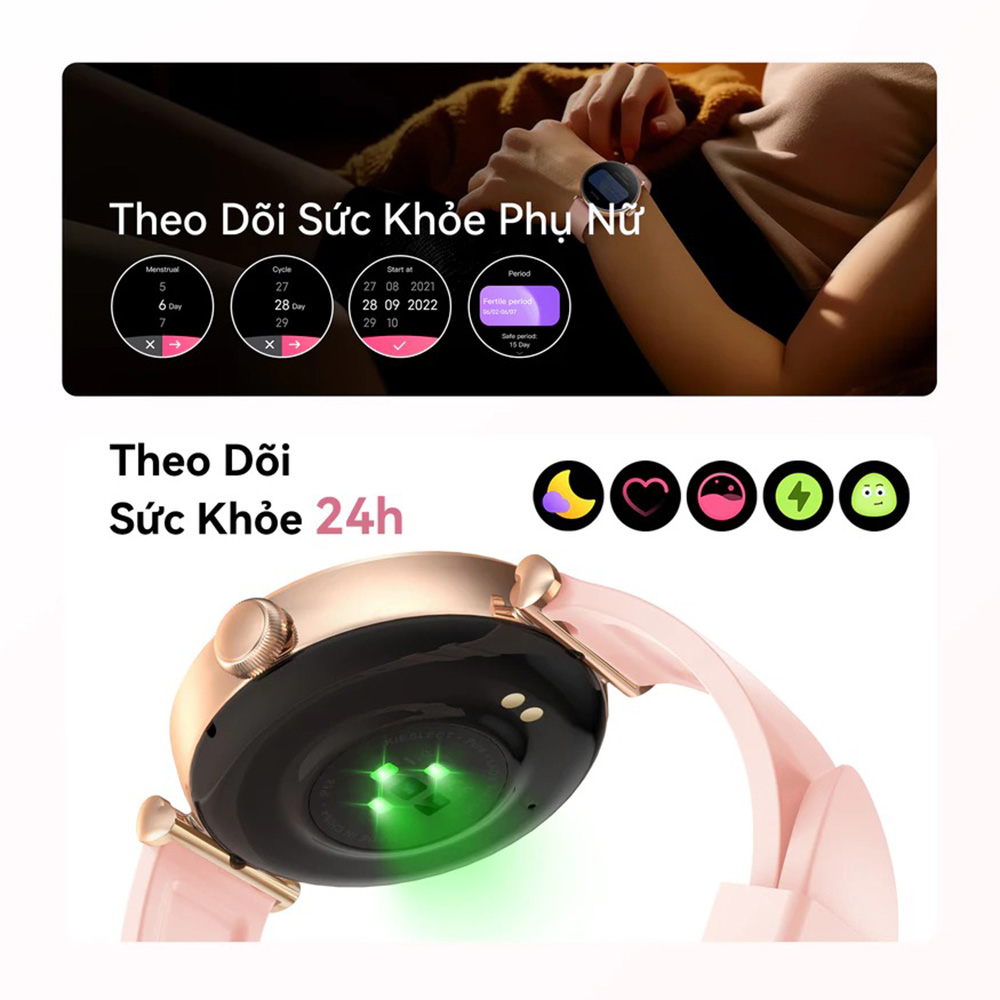 Mô tả Đồng hồ thông minh nữ Kieslect Pura I Nghe gọi bluetooth I AMOLED I Kháng nước - 6