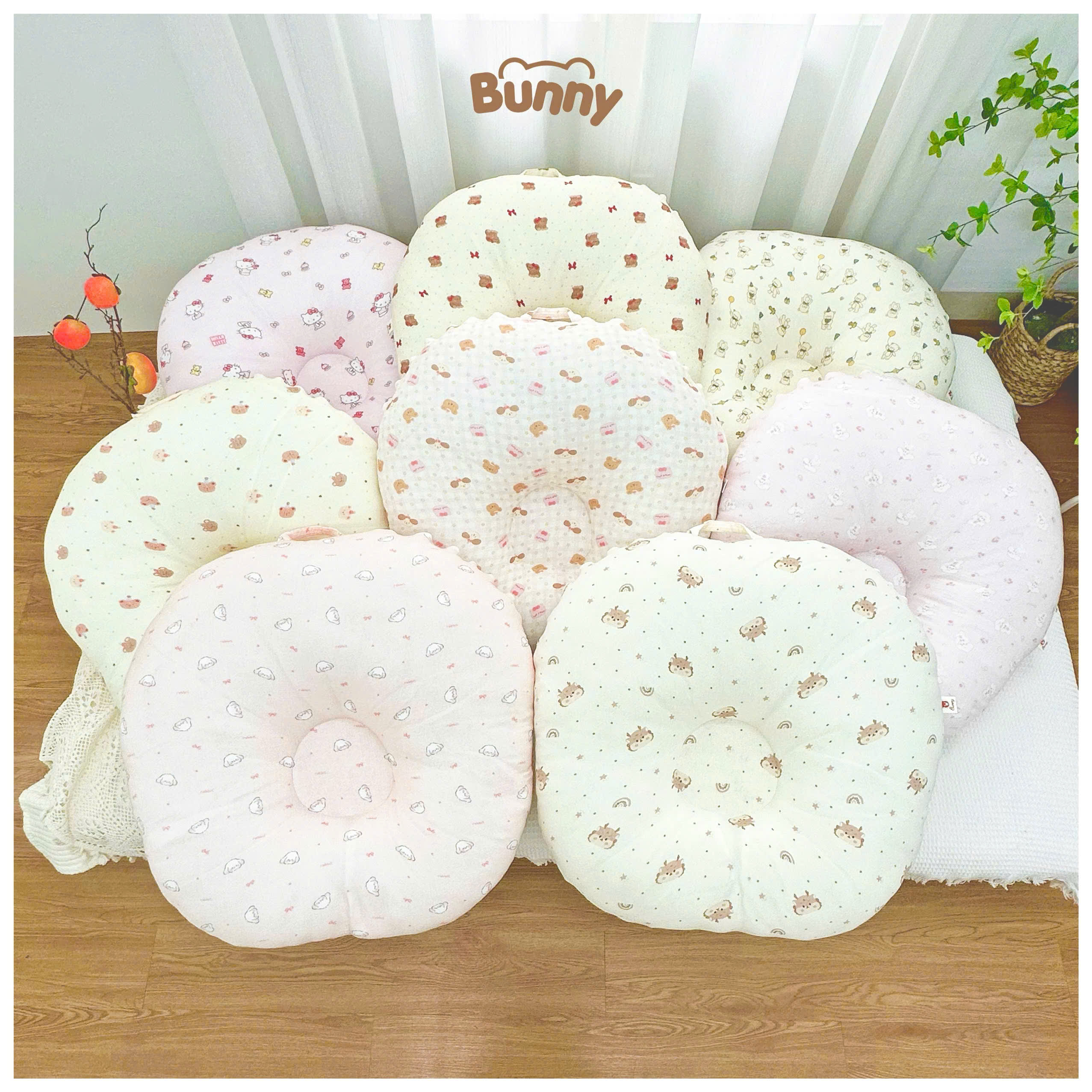 Mô tả Gối Chống Trào Ngược Kidworlds Bunny Đệm Chống Trào Ngược Xô Muslin Trần Bông Organic Cho Bé Sơ Sinh - 1