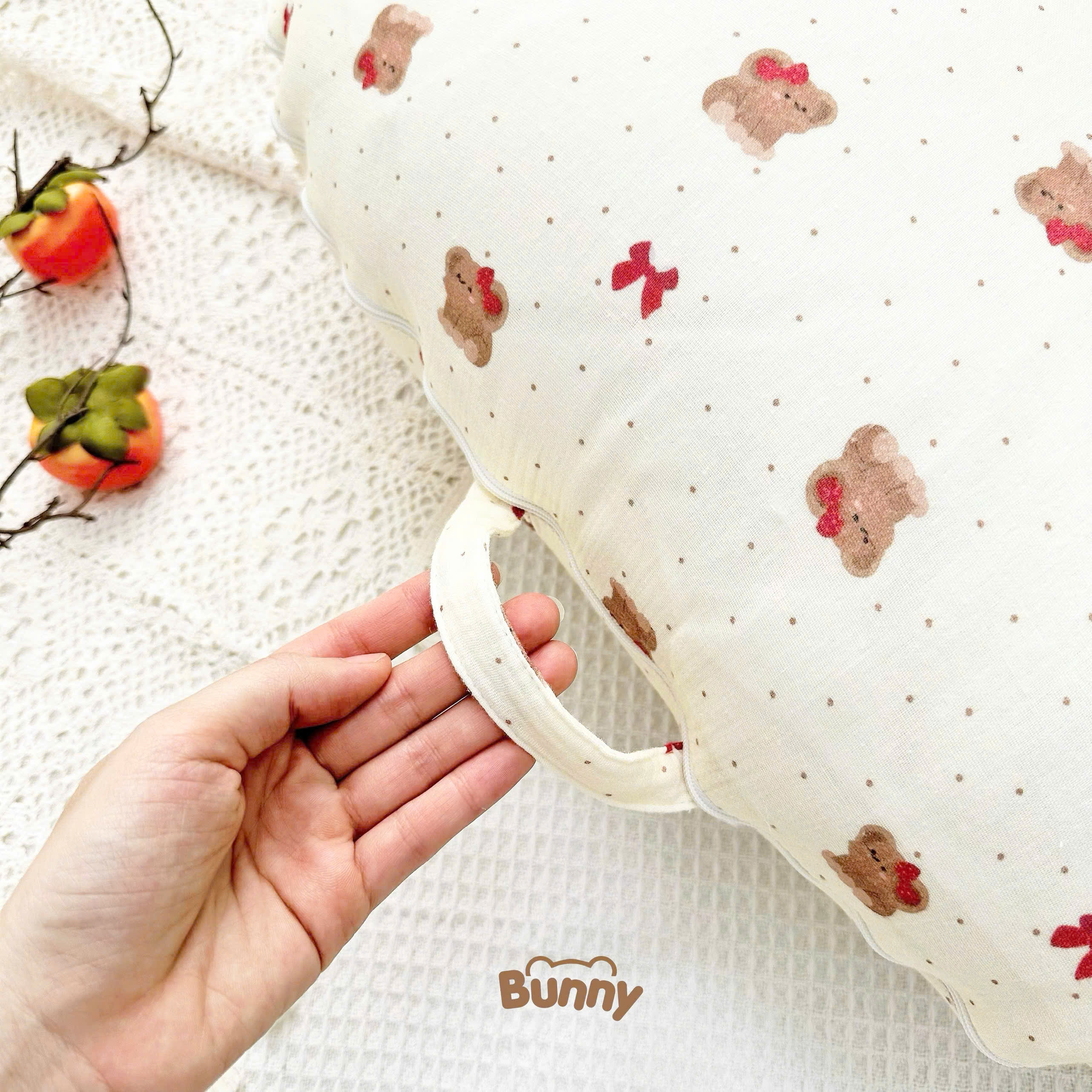 Mô tả Gối Chống Trào Ngược Kidworlds Bunny Đệm Chống Trào Ngược Xô Muslin Trần Bông Organic Cho Bé Sơ Sinh - 12