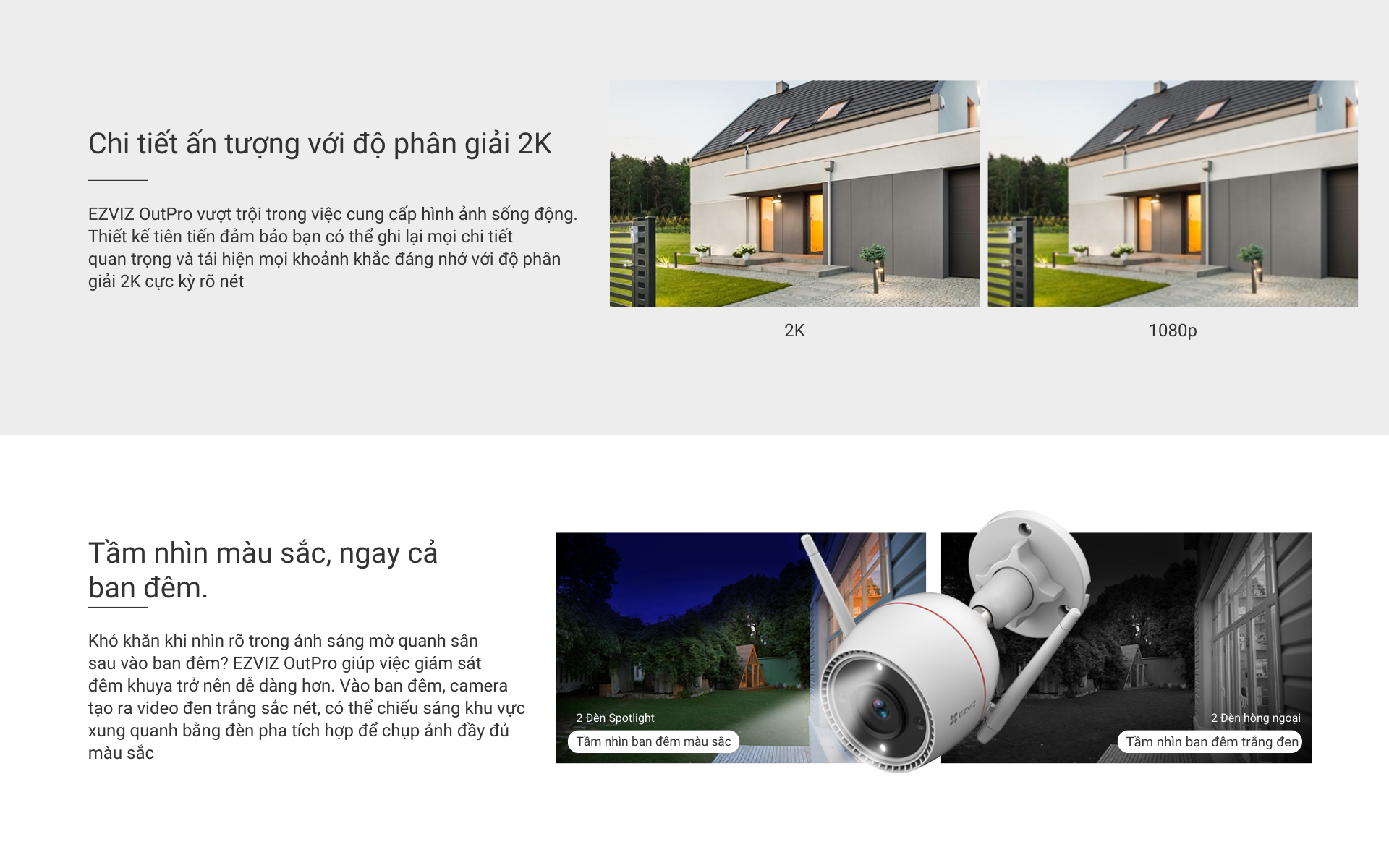 Mô tả Camera WI-FI Ngoài trời EZVIZ C3TN 3MP Đàm thoại 2 chiều, Có màu đêm, IP67 chống chịu thời tiết, Công nghệ AI - 2