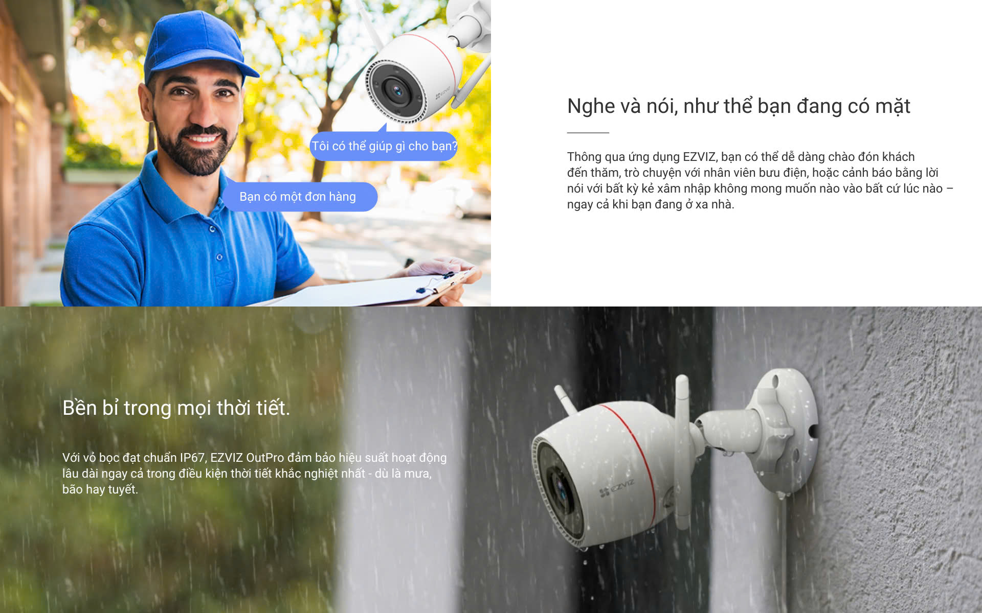 Mô tả Camera WI-FI Ngoài trời EZVIZ C3TN 3MP Đàm thoại 2 chiều, Có màu đêm, IP67 chống chịu thời tiết, Công nghệ AI - 4