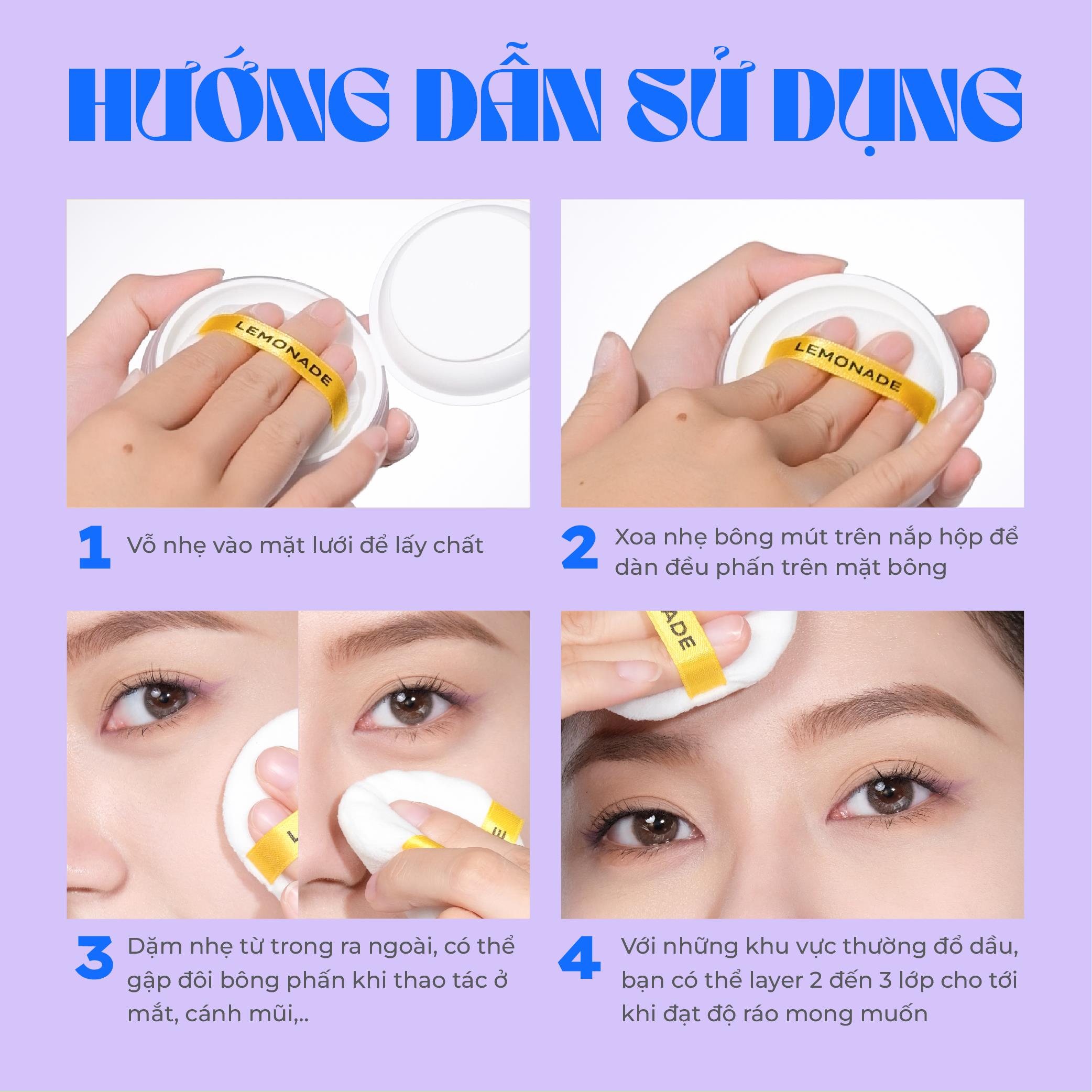 Mô tả Phấn phủ mỏng nhẹ kiềm dầu thuần chay chống nắng Lemonade Supermatte No Makeup Loose Powder 9g - 11
