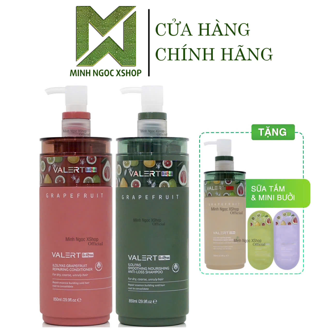 Mô tả Dầu gội xả bưởi Valert Grapefruit iloliyas 850ML mẫu mới phục hồi dưỡng ẩm, chống rụng kích mọc tóc - 2