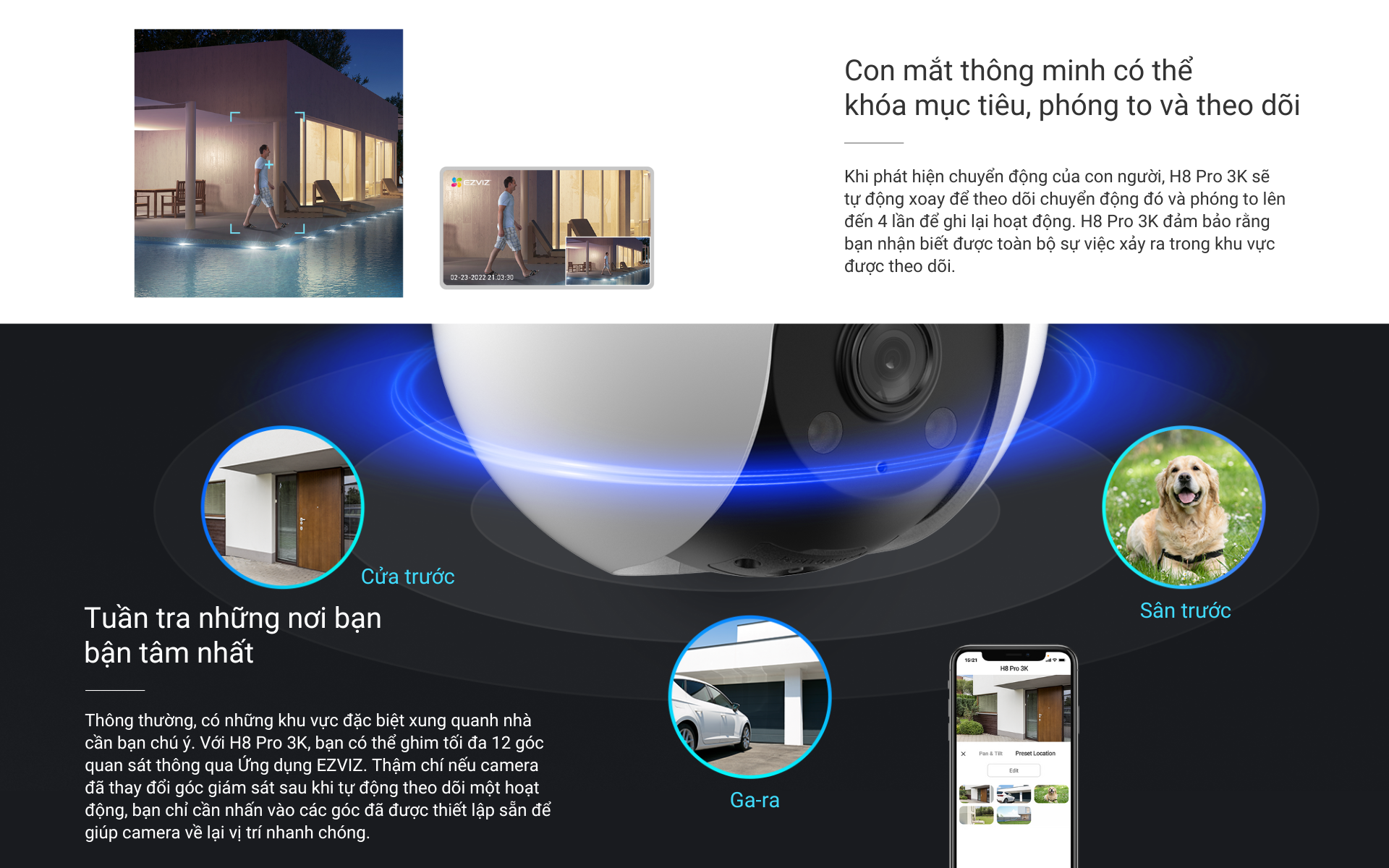 Mô tả Camera Wi-fi EZVIZ H8 PRO 5MP Ghi Hình Màu Ban Đêm, Công Nghệ AI phát hiện người và xe, Theo dõi tự động - 4