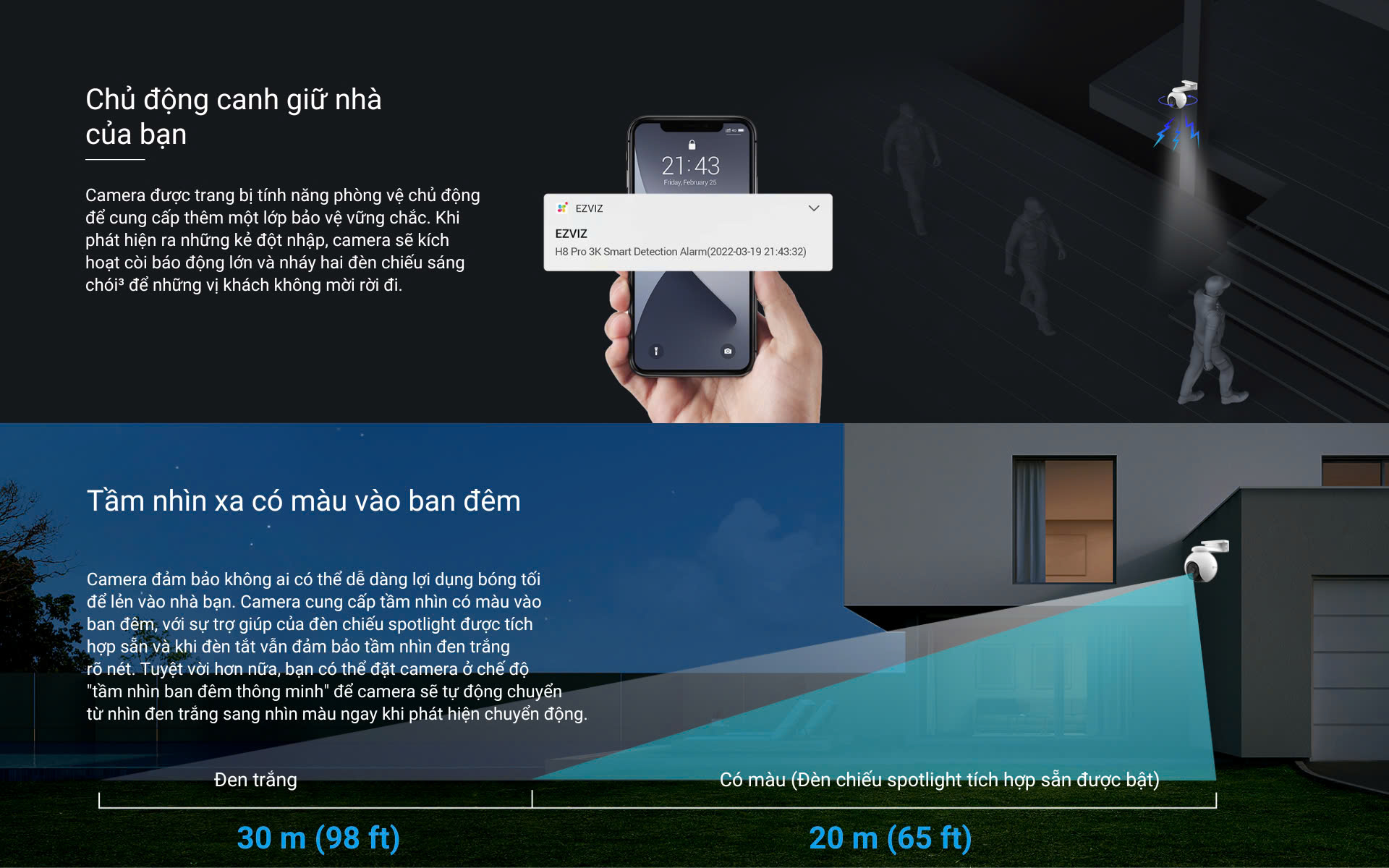 Mô tả Camera Wi-fi EZVIZ H8 PRO 5MP Ghi Hình Màu Ban Đêm, Công Nghệ AI phát hiện người và xe, Theo dõi tự động - 5