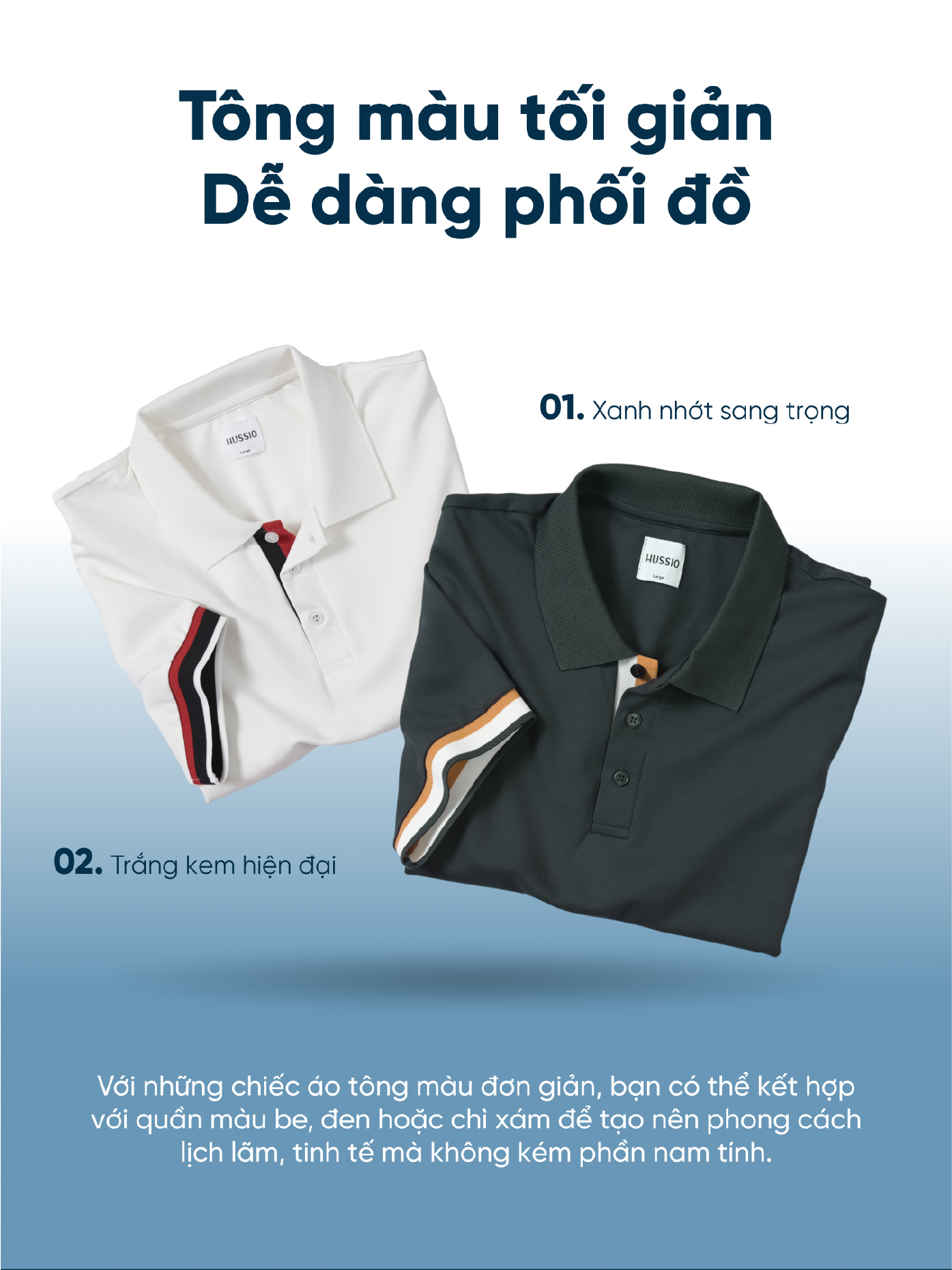 Mô tả Áo polo nam MARCO vải thun cotton dày dặn, co dãn tốt, đứng form, thoáng mát - HUSSIO - 3
