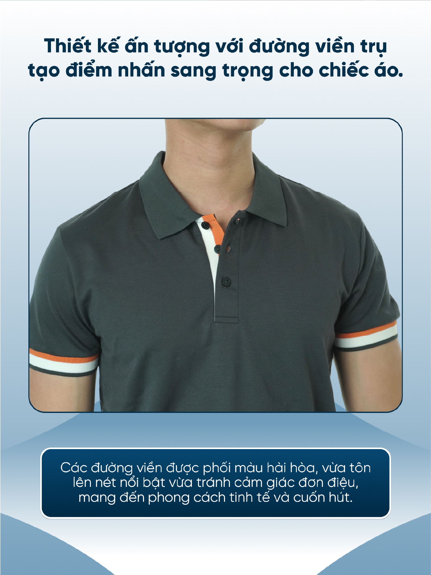 Mô tả Áo polo nam MARCO vải thun cotton dày dặn, co dãn tốt, đứng form, thoáng mát - HUSSIO - 5