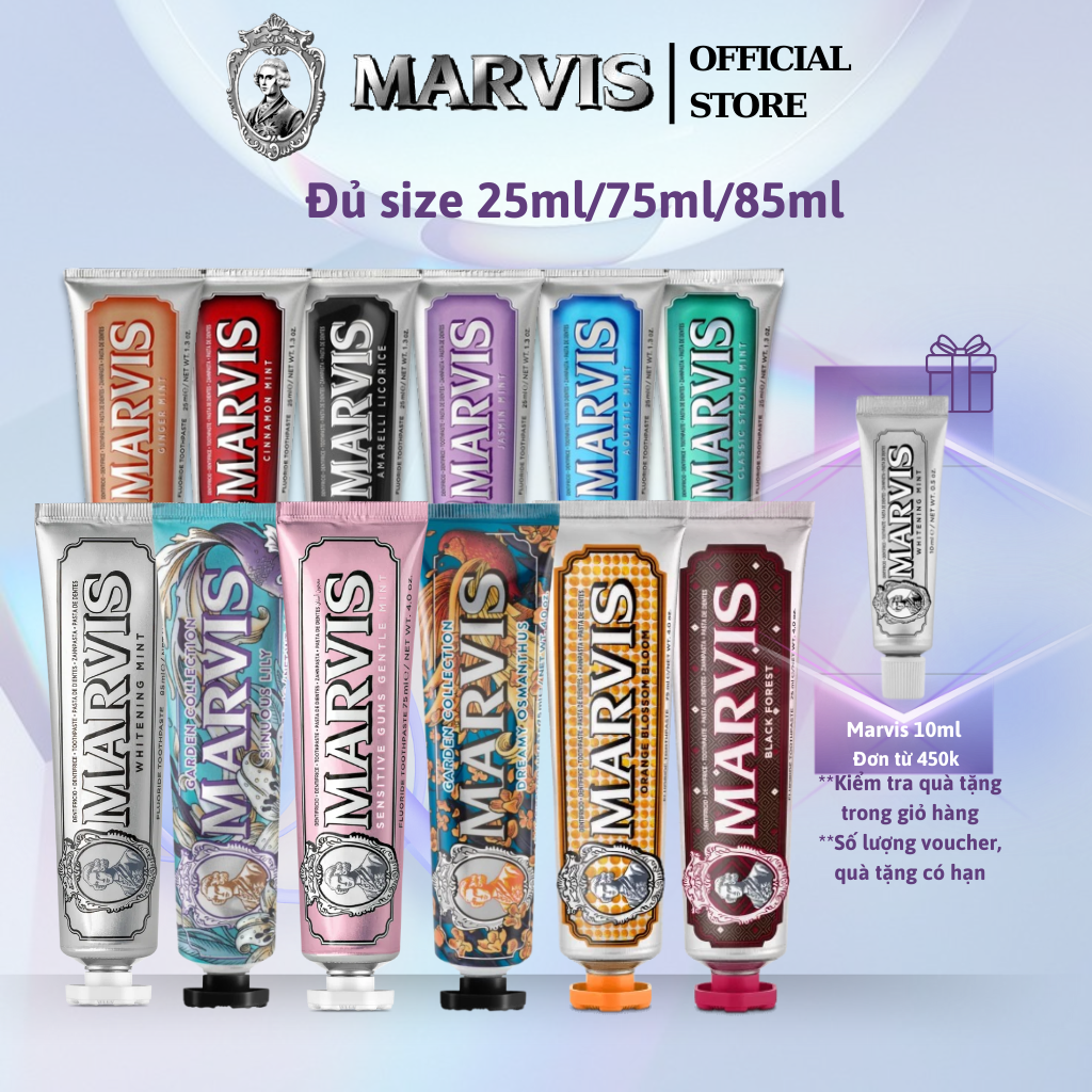 Mô tả Kem Đánh Răng Marvis Ý Nhiều Hương Vị Đủ Size 25ml, 75ml, 85ml - Marvis - 1