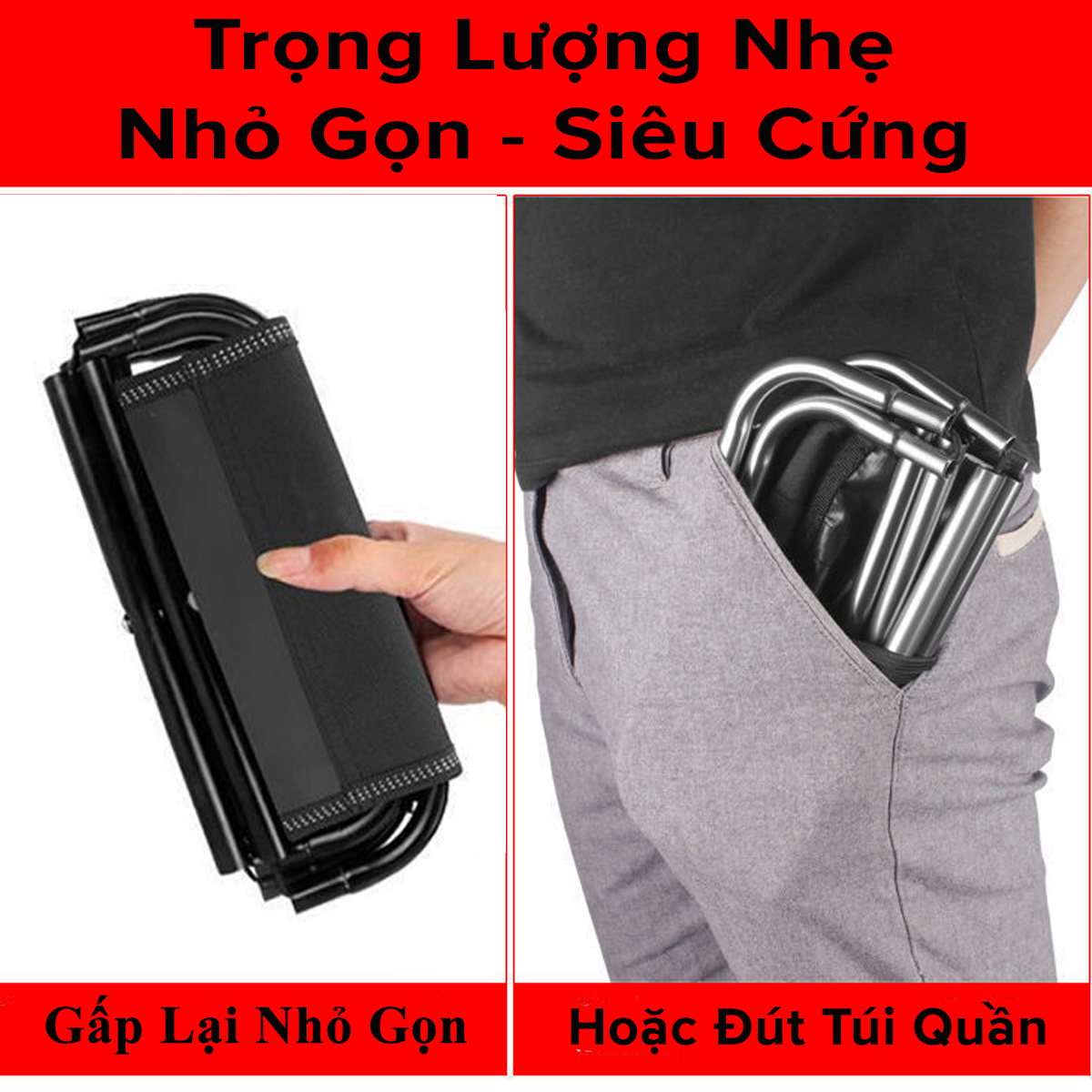 Mô tả Ghế Gập Gọn Đút Túi Quần, Ghế Câu Cá, Ghế Đi Du Lịch, Cắm Trại, Ghế Mini Ngồi Chờ Tàu Hỏa Gấp Gọn Chính Hãng Amalife - 3