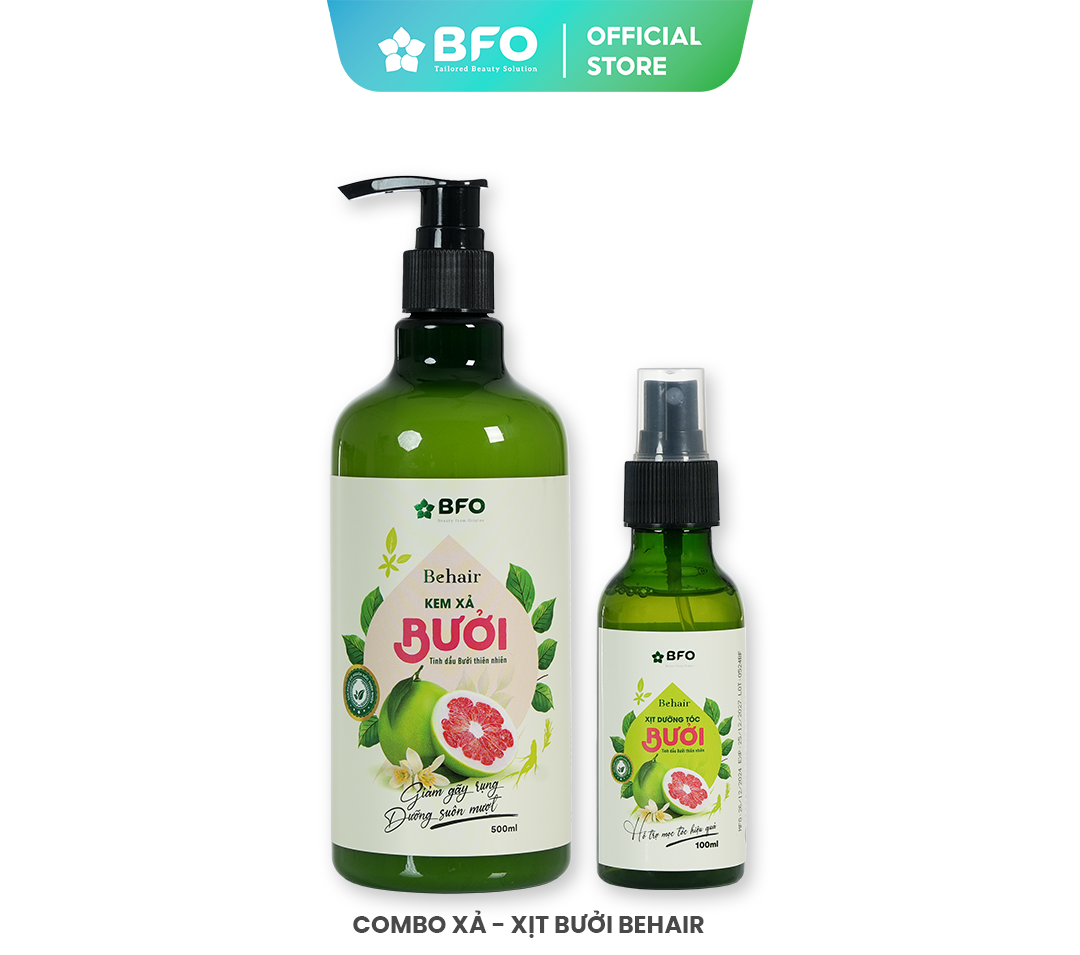 Mô tả Dầu Xả Tinh Dầu Bưởi BFO Behair Dưỡng Tóc Phục Hồi Tóc Hư Tổn 500ml - 1