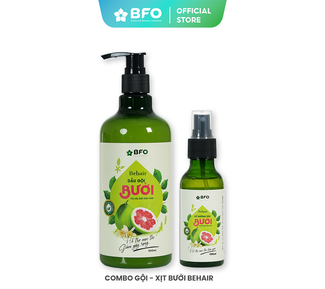 Mô tả (TẶNG XỊT DƯỠNG TÓC) Dầu Gội Bưởi Dưỡng Tóc Tinh Dầu Bưởi Mọc Tóc Phục Hồi Tóc BFO Behair 500ml - 1