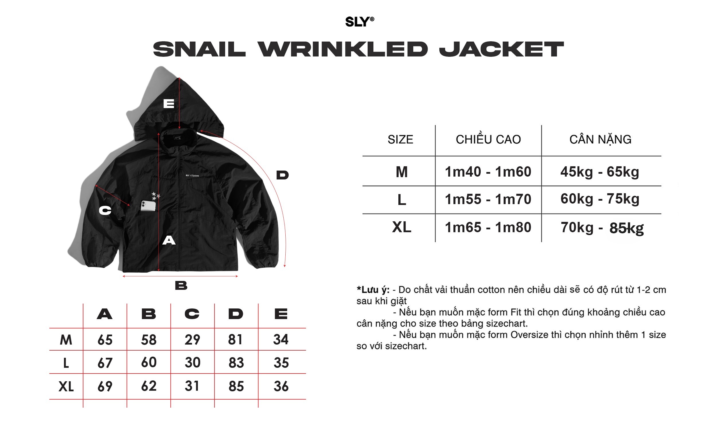 Mô tả Áo khoác dù SLY Jacket Snail Wrinkled Đen - Trắng - 1