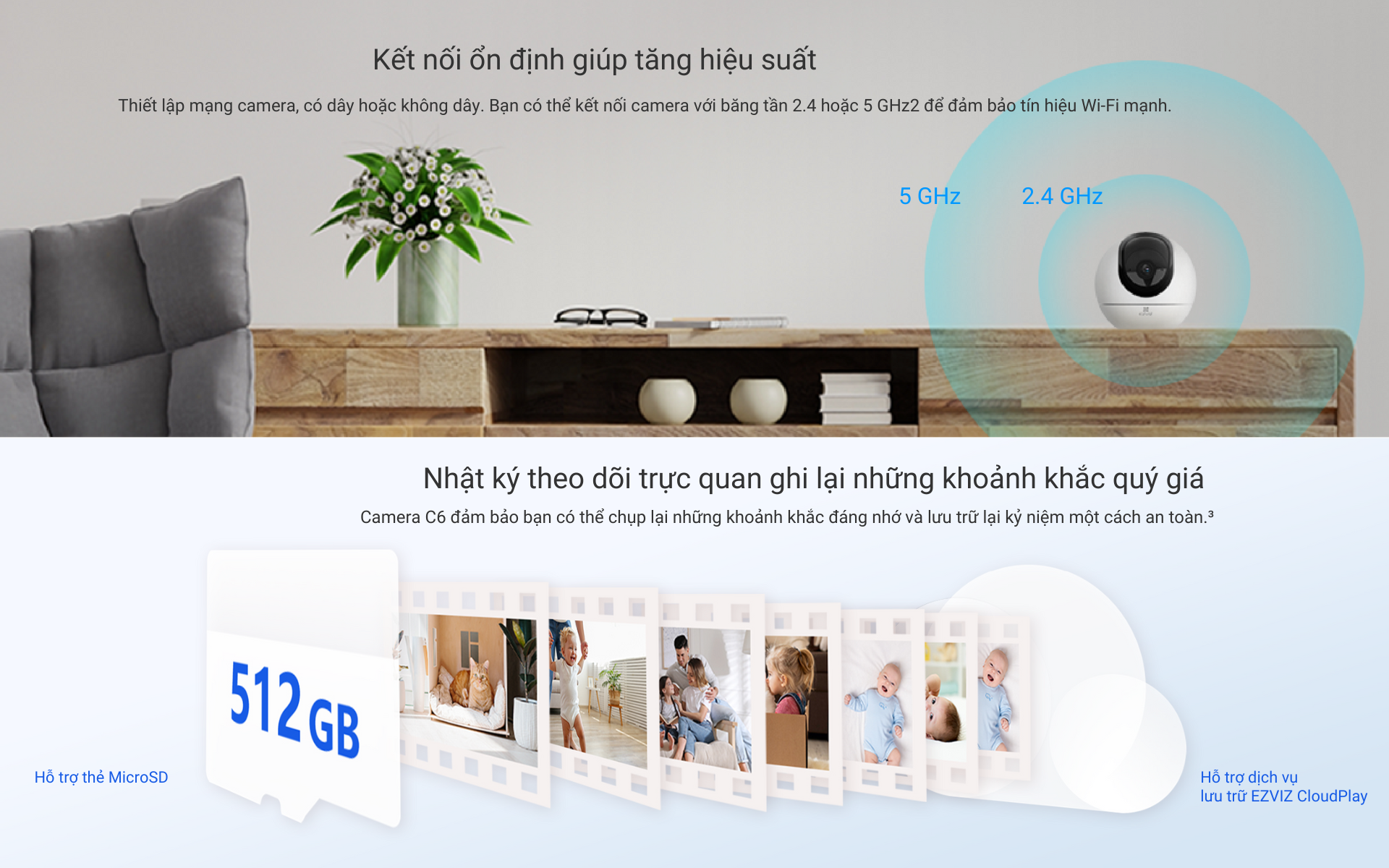 Mô tả Camera WI-FI EZVIZ C6 4MP Quay Quét 360 Độ, Ống Kính Cảm Biến - 5