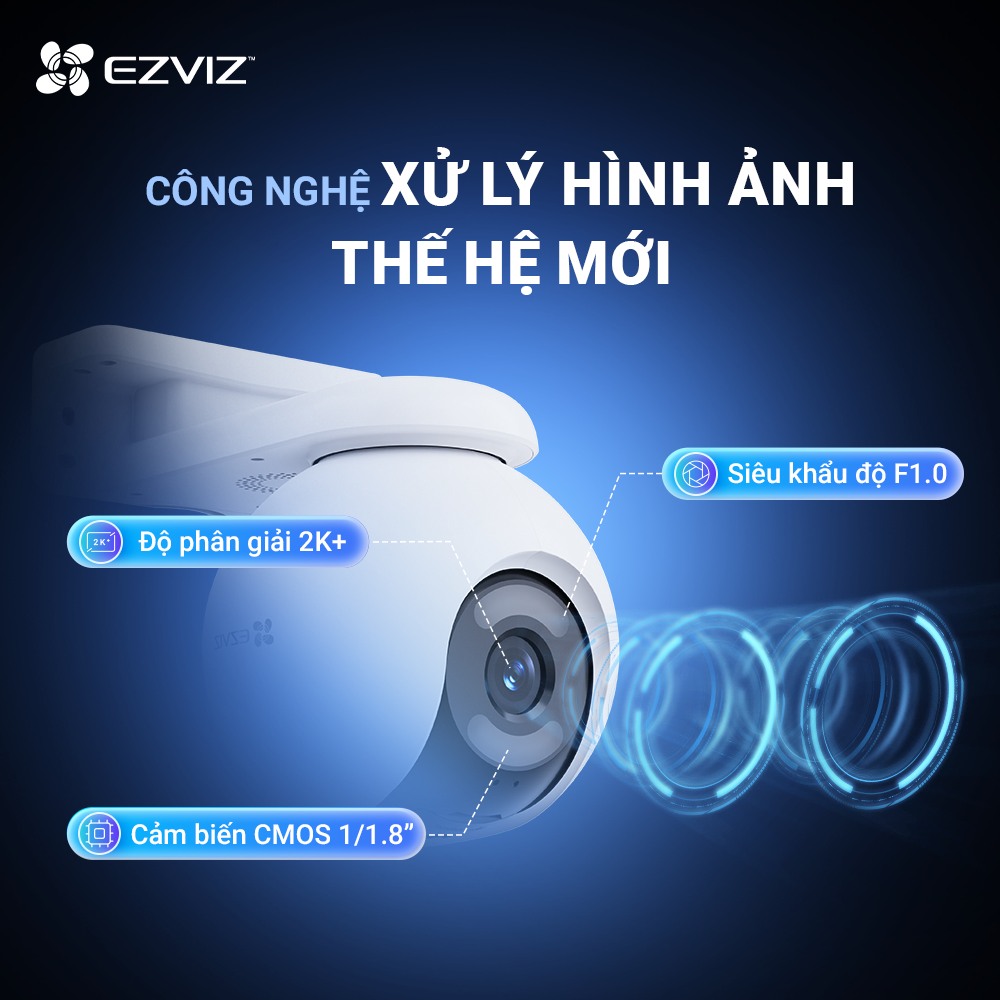 Mô tả Camera Wi-fi EZVIZ H8x 2K+, Quay Quét 360, Ghi Hình Màu Thông Minh, Công Nghệ AI - 2