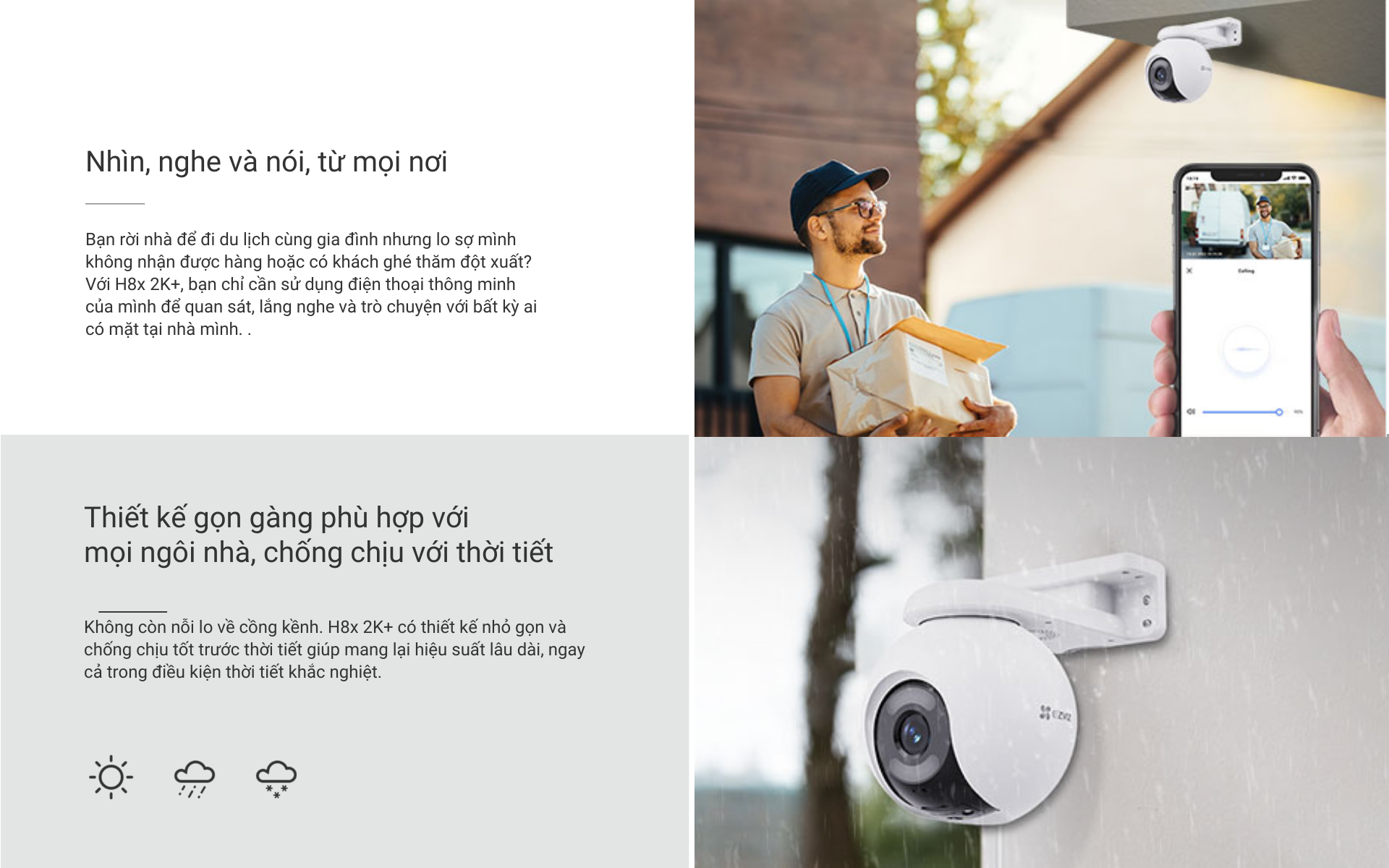 Mô tả Camera Wi-fi EZVIZ H8x 2K+, Quay Quét 360, Ghi Hình Màu Thông Minh, Công Nghệ AI - 5