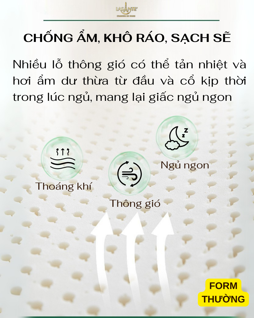 Mô tả Gối Cao Su Cỡ Nhỏ 30x50x7 cm Thiết Kế Nâng Đỡ Cổ Vai Gáy, Ngủ Sâu Hơn Kèm Vỏ Tencel 100s - 2
