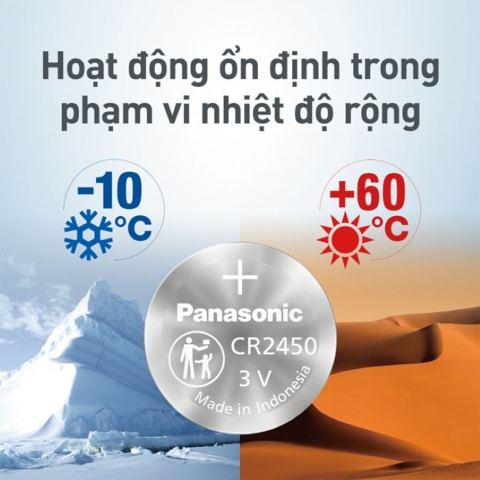 Pin Panasonic hoạt động ở nhiệt độ rộng