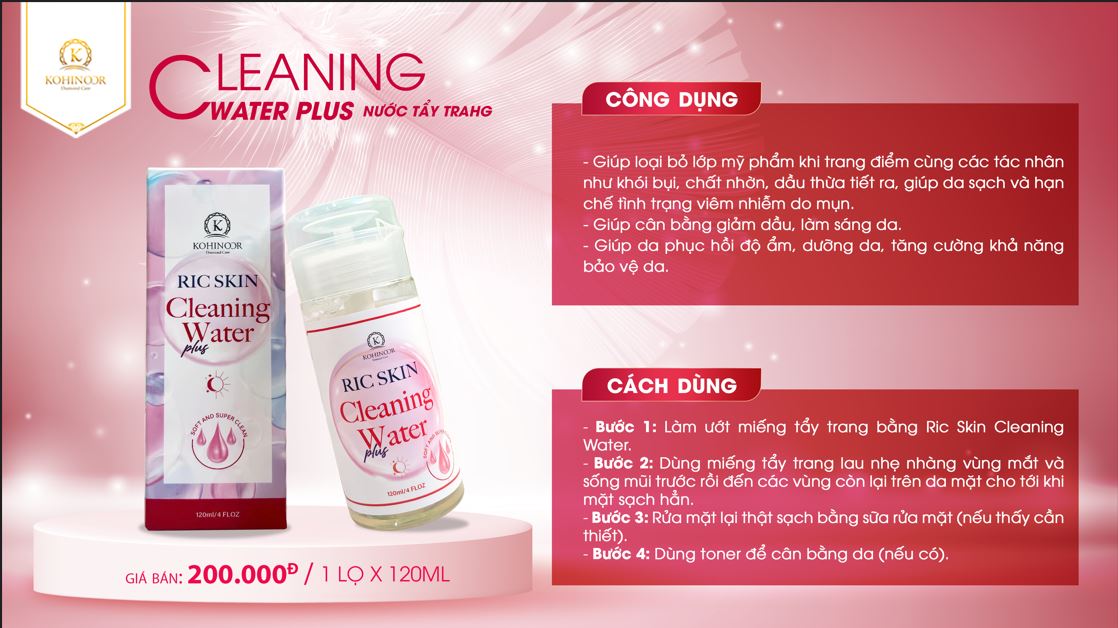 Mô tả Nước tẩy trang RIC SKIN CLEANING WATER Kohinoor 120ml - 1