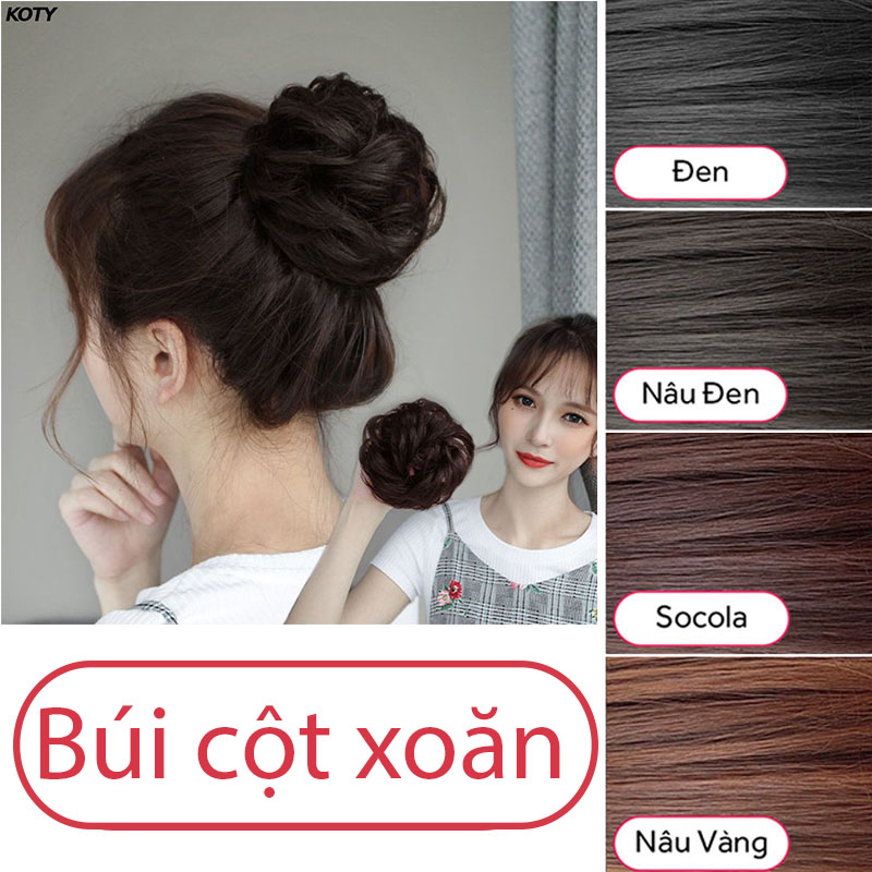 Búi tóc giả cho nữ Koty Beauty, tóc búi xoăn, búi tròn, búi hoa sang ...