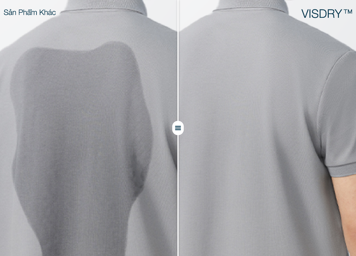 Mô tả Áo thun nam polo DETERMINANT - Cotton cao cấp Visdry kháng nước thấm hút tối đa - P01-04 - màu trắng phối cổ viền xanh - 2