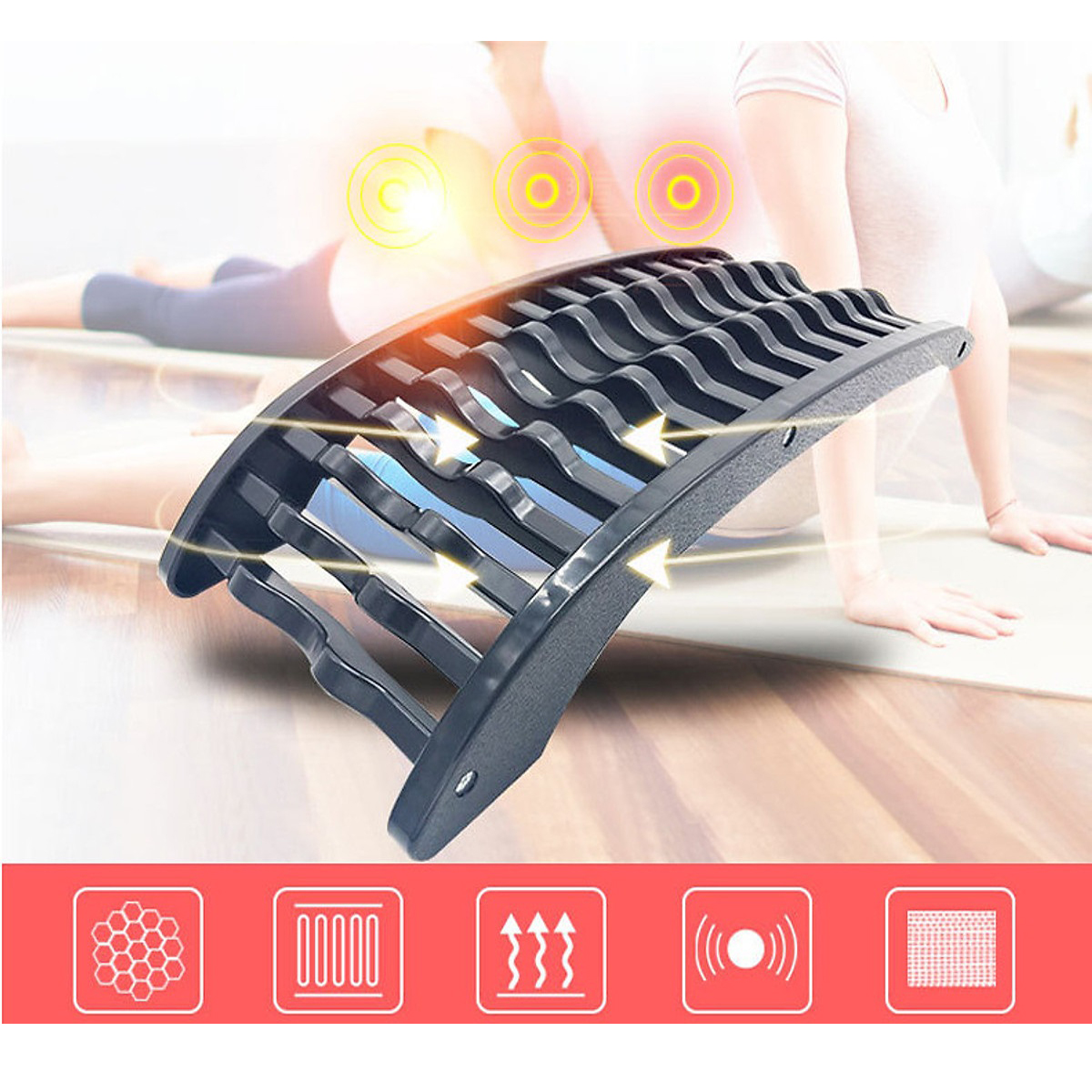 Mô tả Khung Tựa Lưng Lượn Sóng Tựa Cột Sống Mát Xa Cổ Vai Gáy Cho Dân Văn Phòng Ngồi Nhiều, Khung Mát Xa Lưng To Hãng Amalife - 7