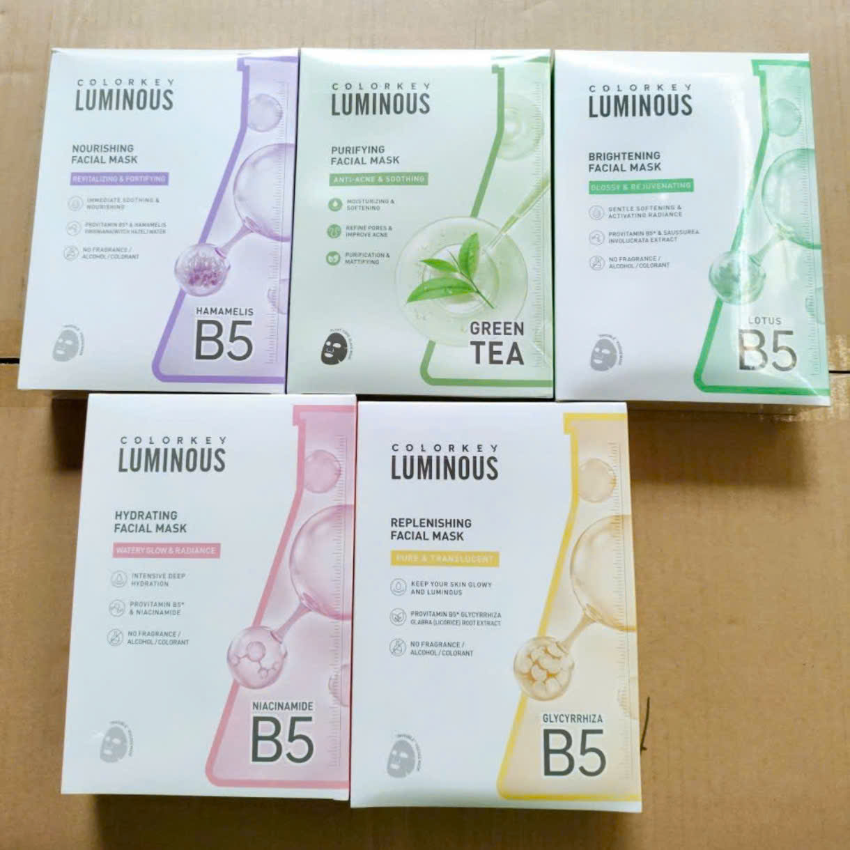 1 Hộp 10 Miếng Mặt Nạ Giấy COLORKEY LUMINOUS B5 Hỗ Trợ Phục Hồi 25ml ...