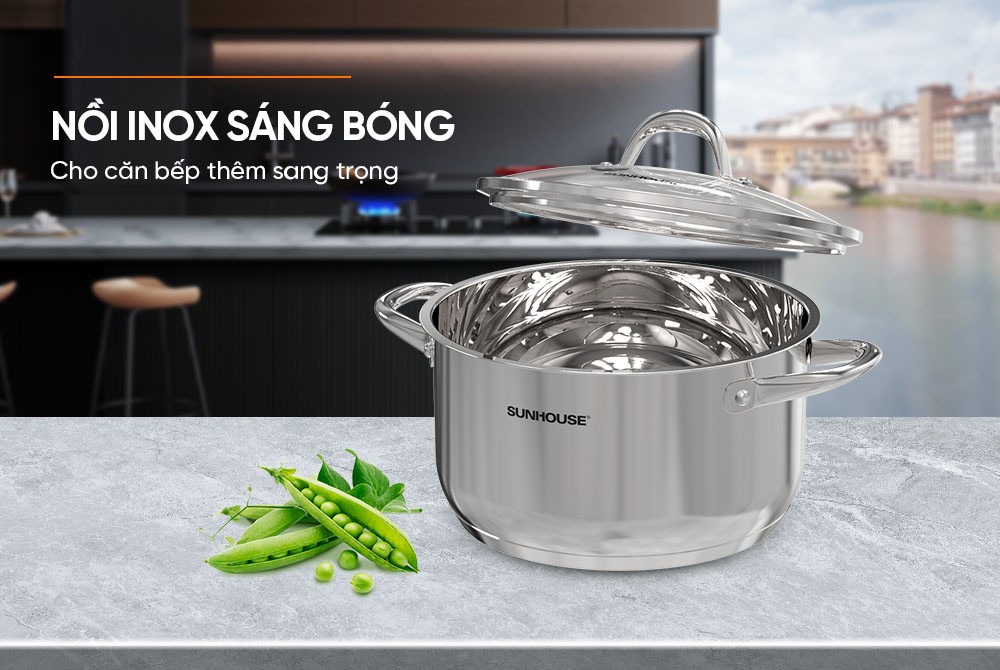 Mô tả Nồi Inox 3 đáy Sunhouse SHG301-xx dùng trên mọi loại bếp - 1