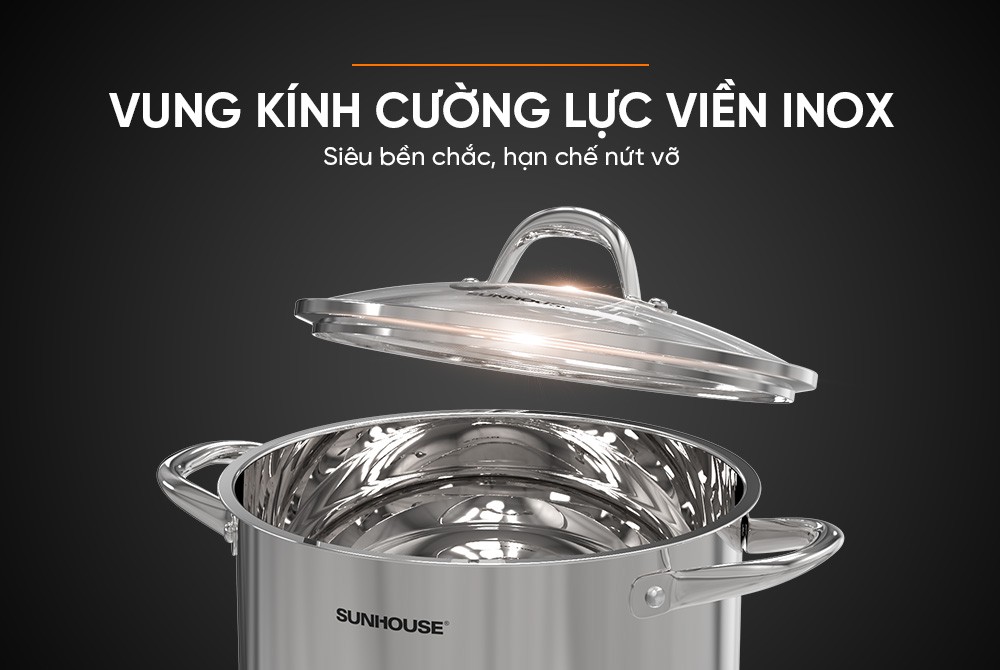 Mô tả Nồi Inox 3 đáy Sunhouse SHG301-xx dùng trên mọi loại bếp - 2