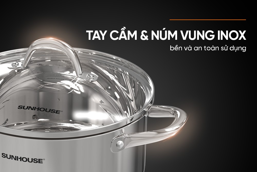 Mô tả Nồi Inox 3 đáy Sunhouse SHG301-xx dùng trên mọi loại bếp - 3