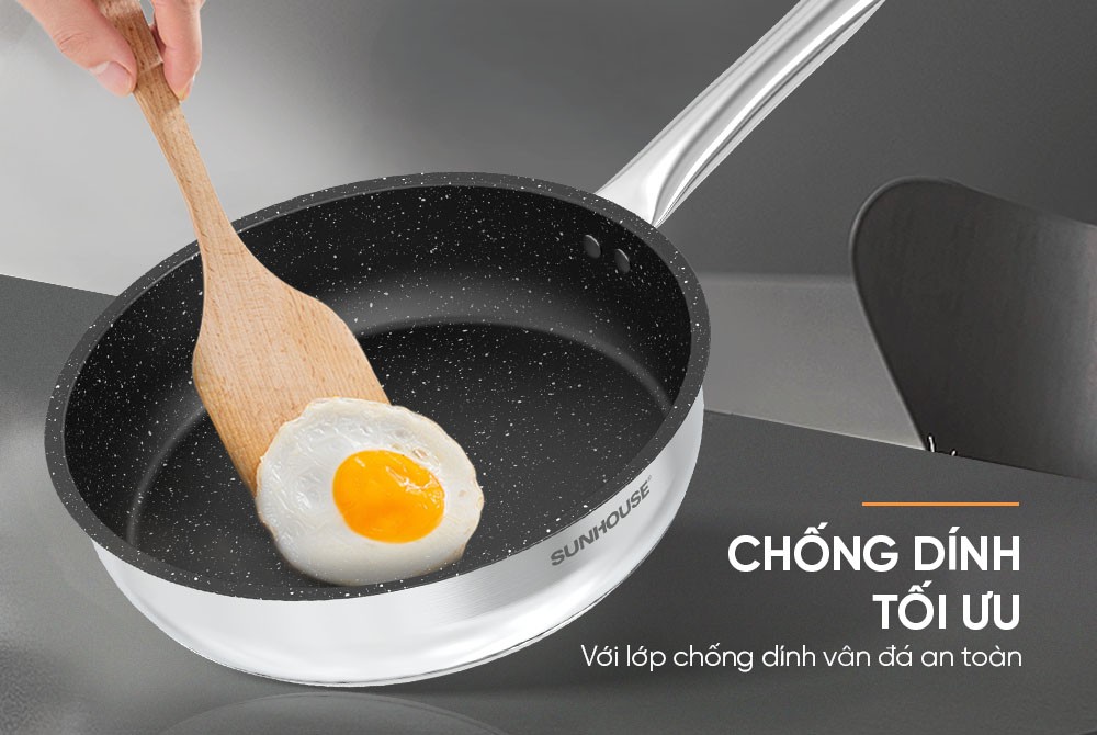 Mô tả Chảo Inox Impact Sunhouse ECO INxxM5 dùng trên mọi loại bếp - 4