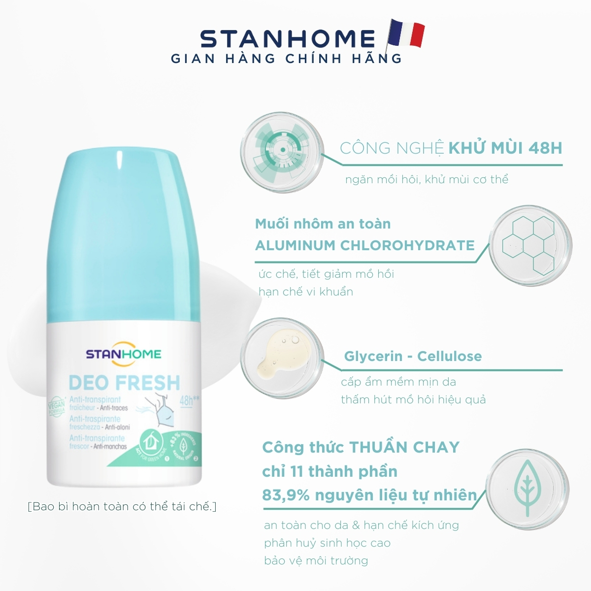 Lăn Khử Mùi Stanhome Deo Fresh