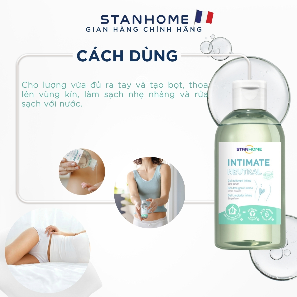 Mô tả Dung dịch vệ sinh nam, nữ Stanhome Intimate Neutral 200ml - 3